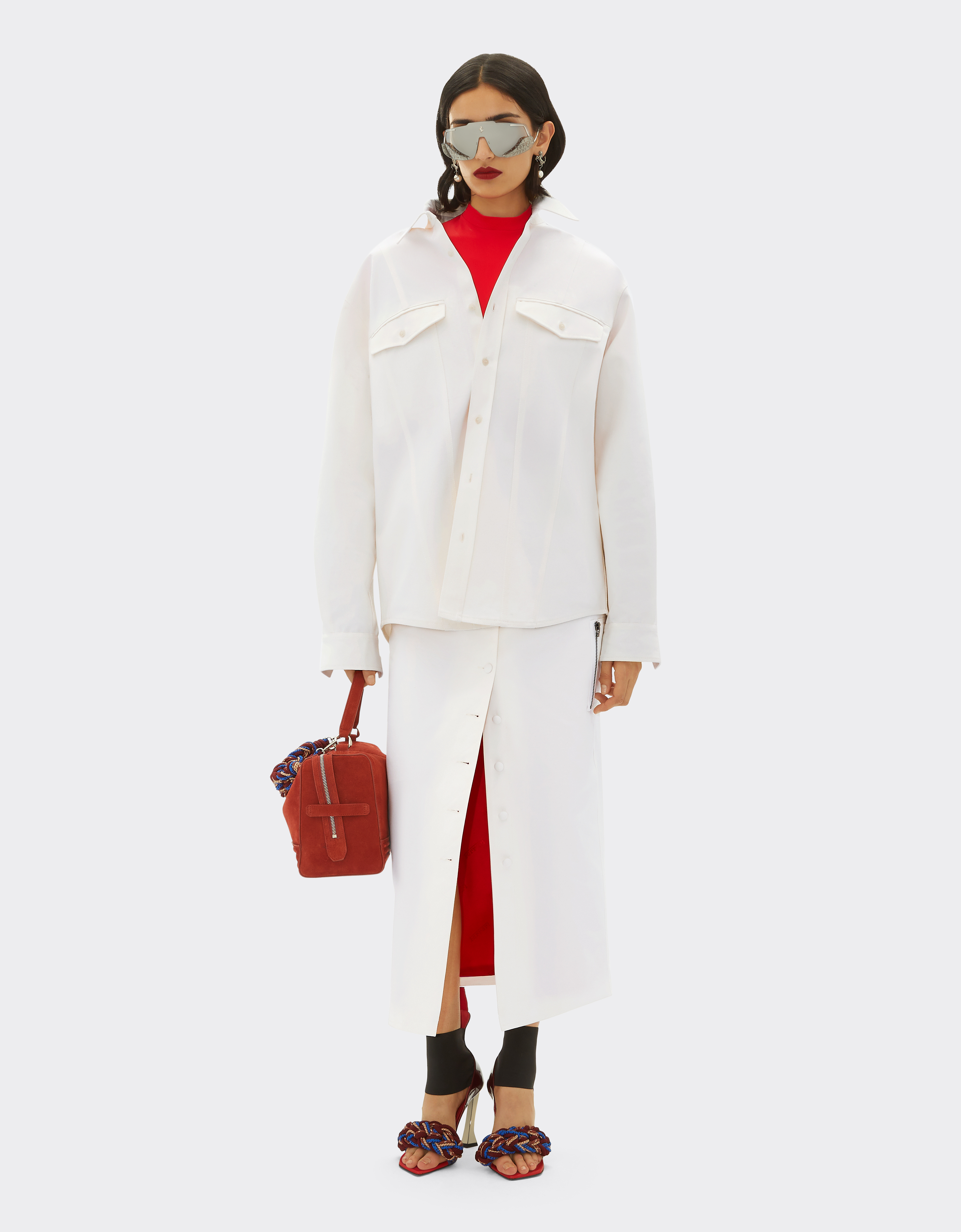 Shop Ferrari Cotton Drill Jacket In Optical White