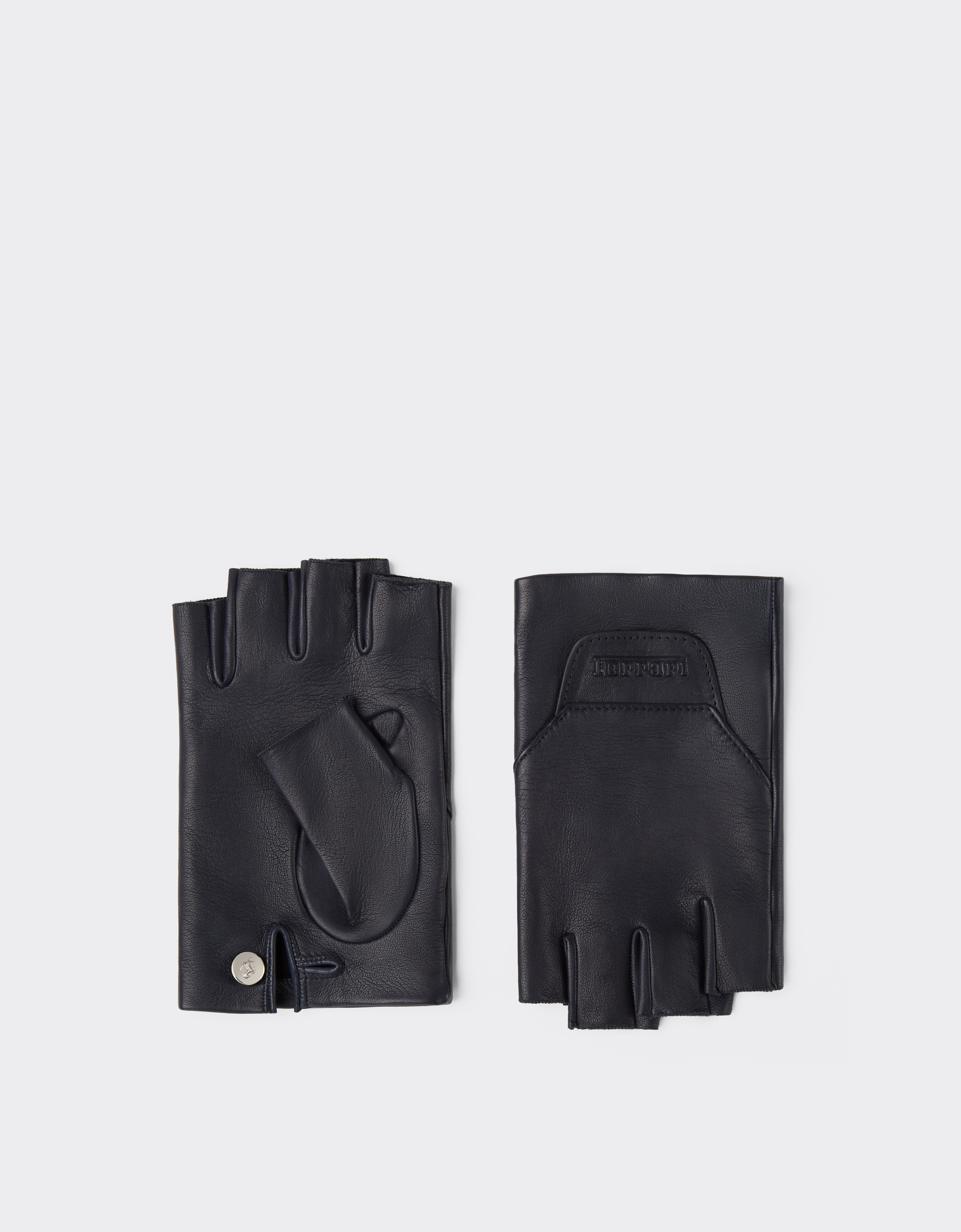 Navyのメンズ ナッパレザー フィンガーレスグローブ | Ferrari®