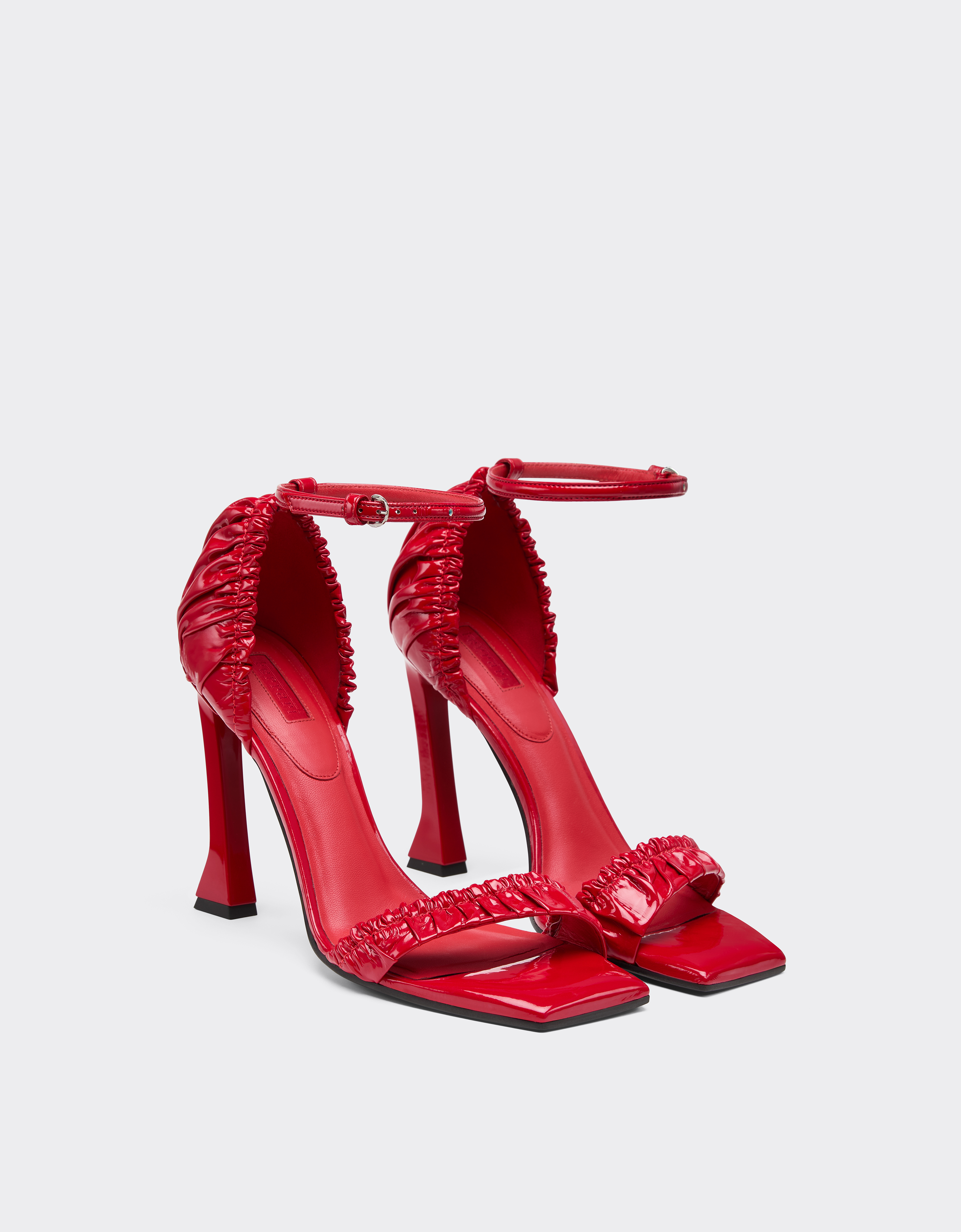 Ferrari Patent Leather High Heel Sandal With Strap
