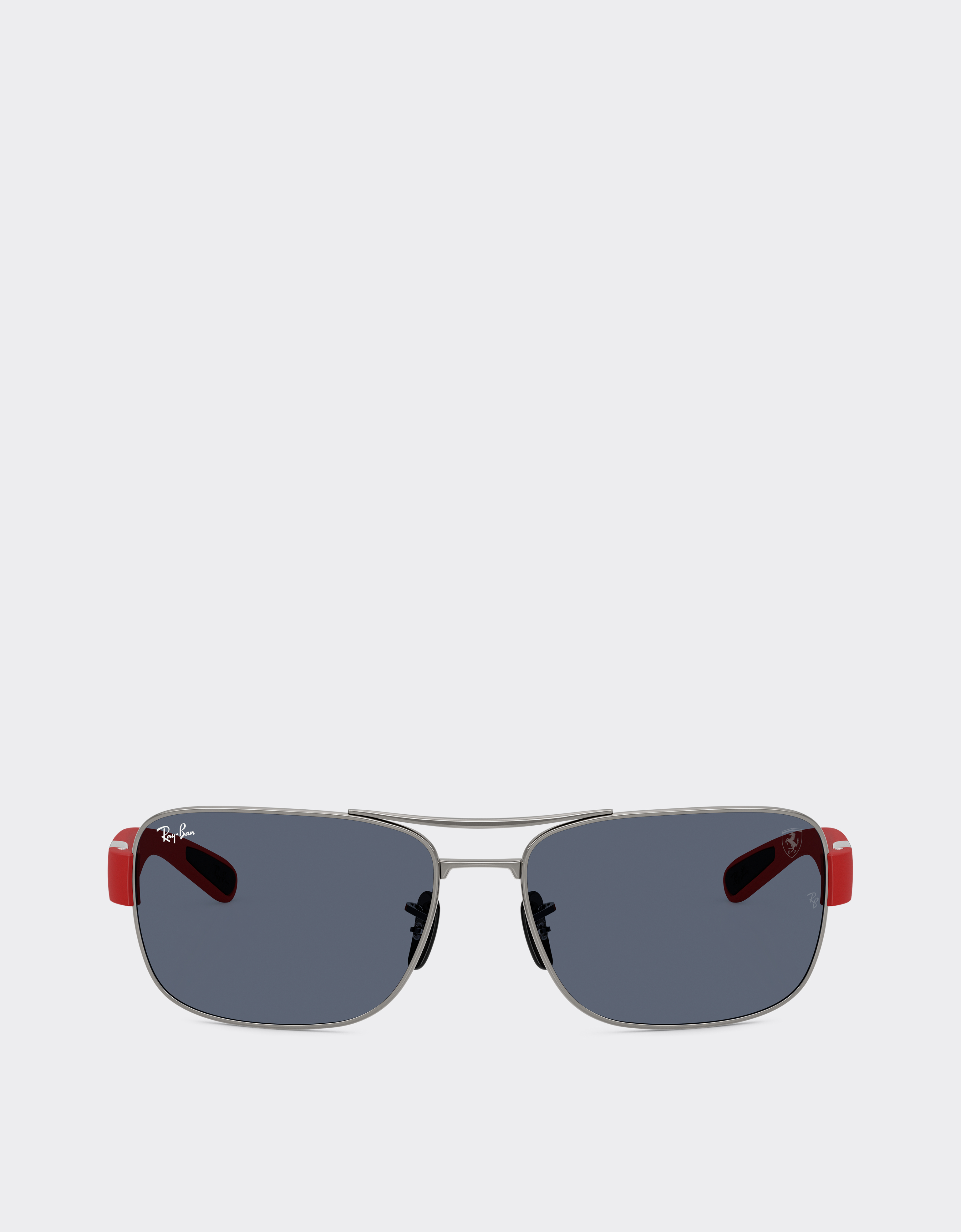 Ferrari Unisex Ingrid Ray-Ban For Scuderia Rb3763m In Gunmetal Grey Metal And Red Plastic With Dark Grey Lenses - Sunglasses Os