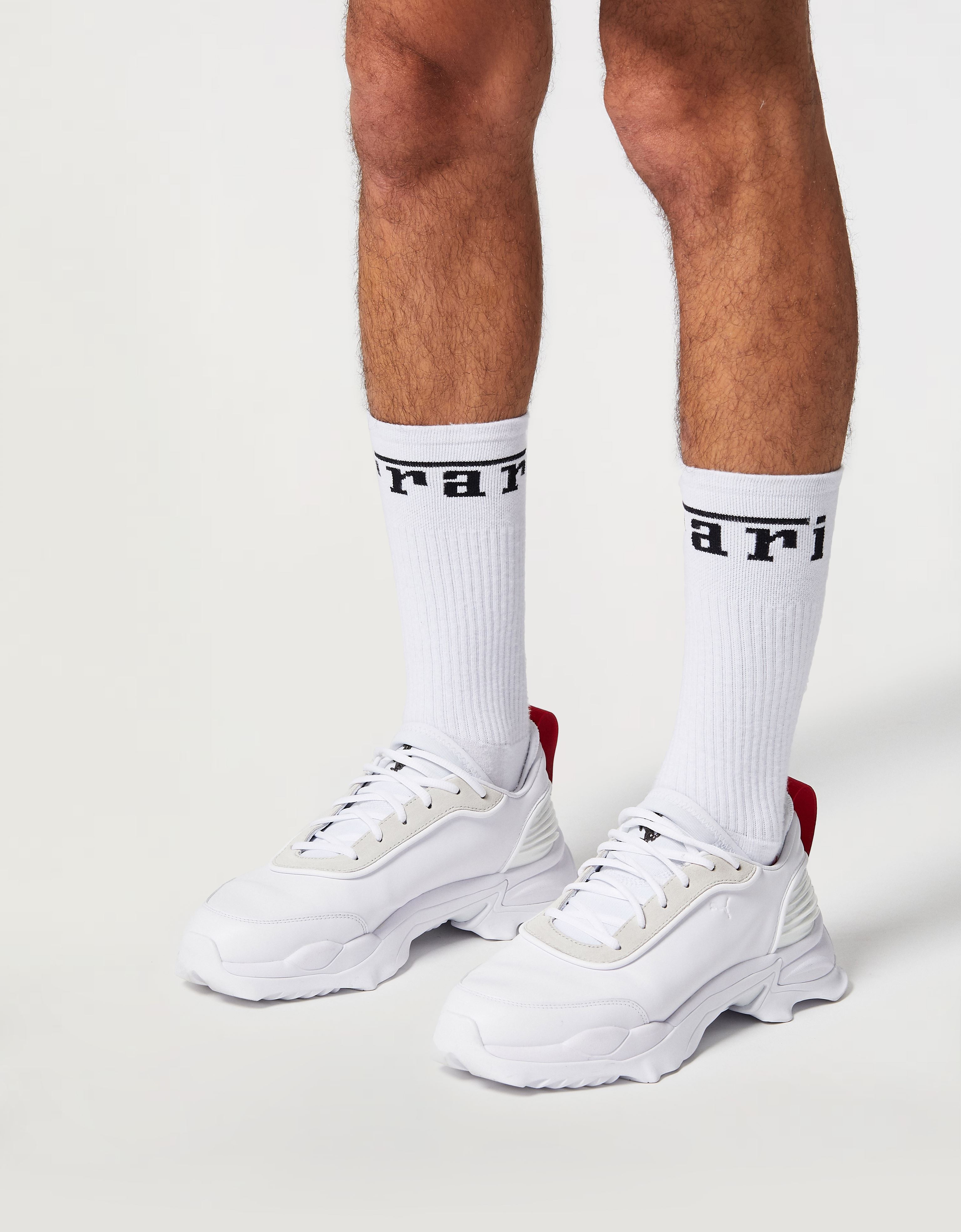 Ferrari Cotton Blend Socks With Logo In Optical White