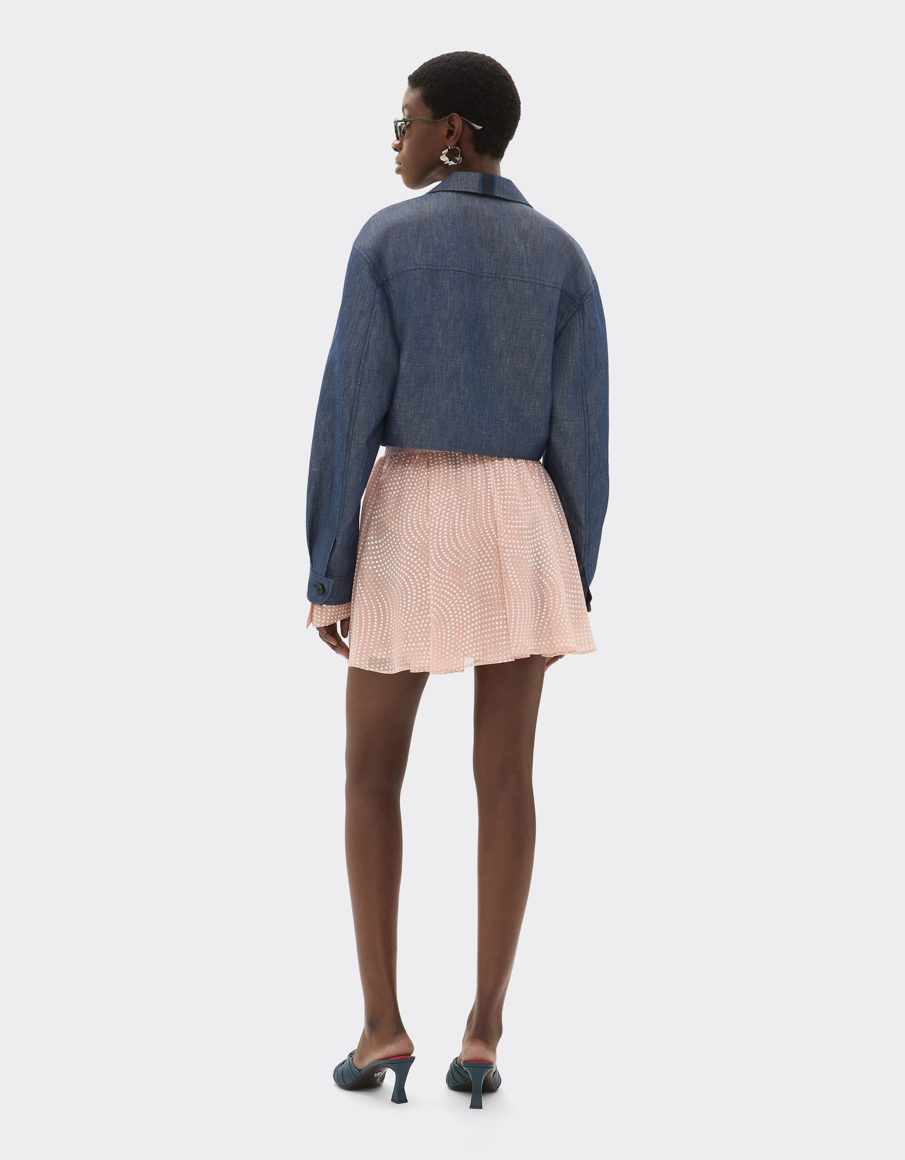 Ferrari Blazer In Denim Effect Tricotine