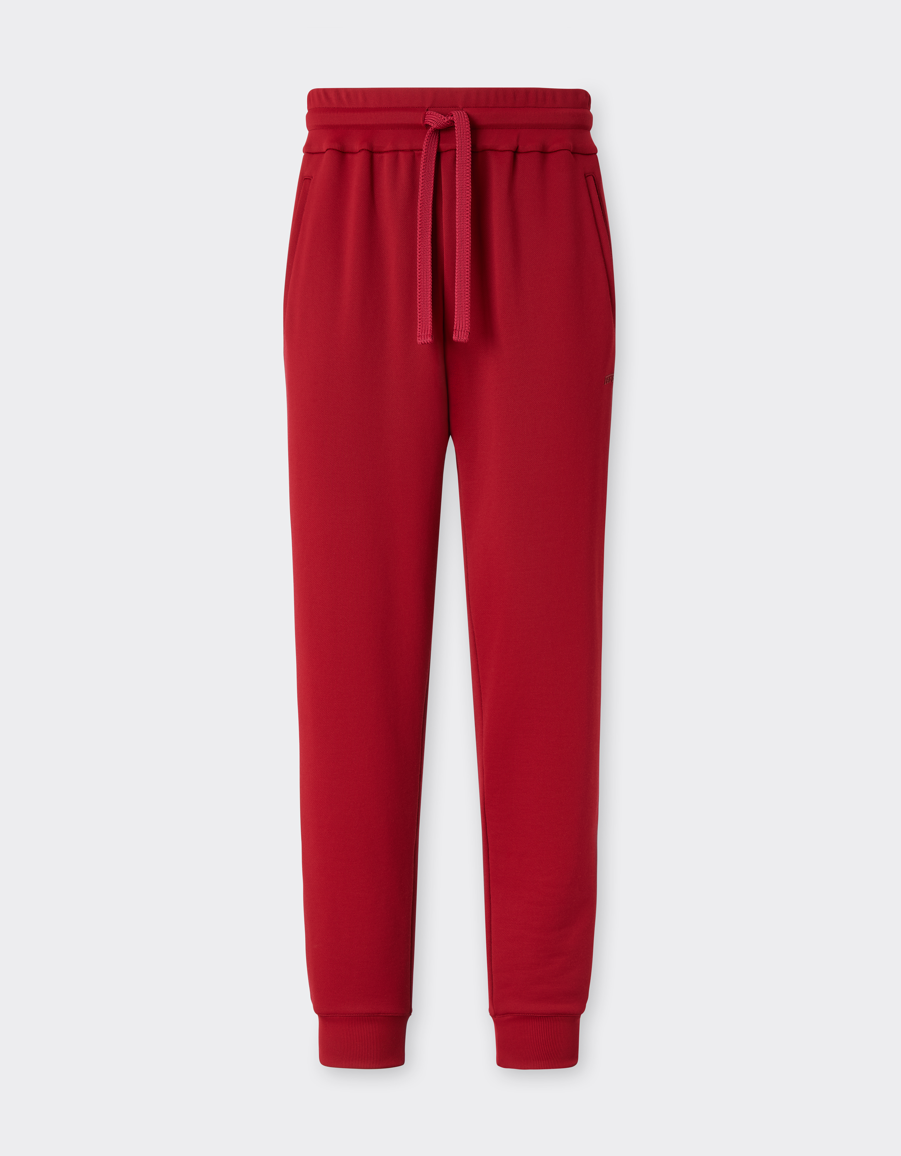 Ferrari Technical Jersey Fleece Pants In Burgundy