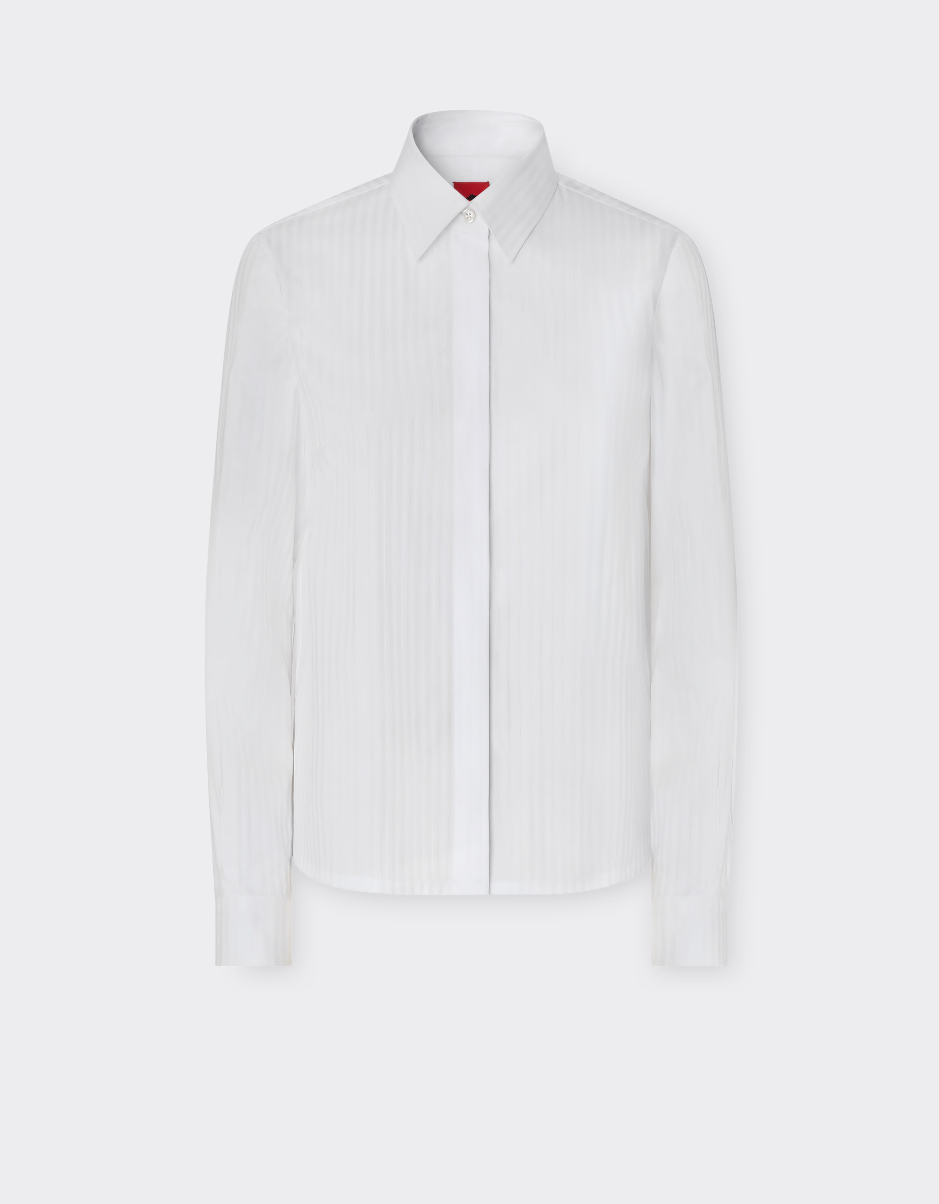 Ferrari Striped Poplin Shirt In Optical White