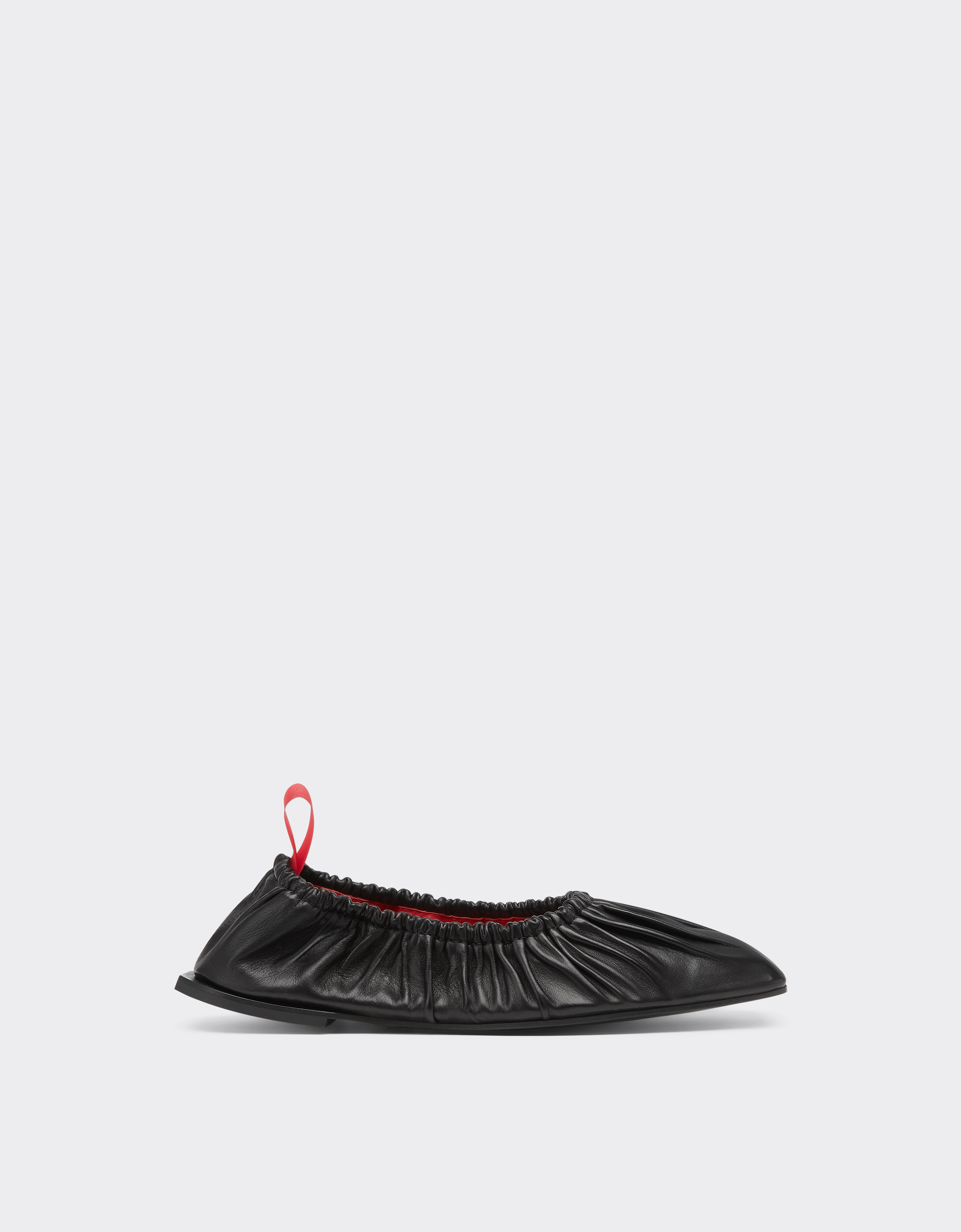 Ferrari Nappa Leather Ballerina Shoe In Black