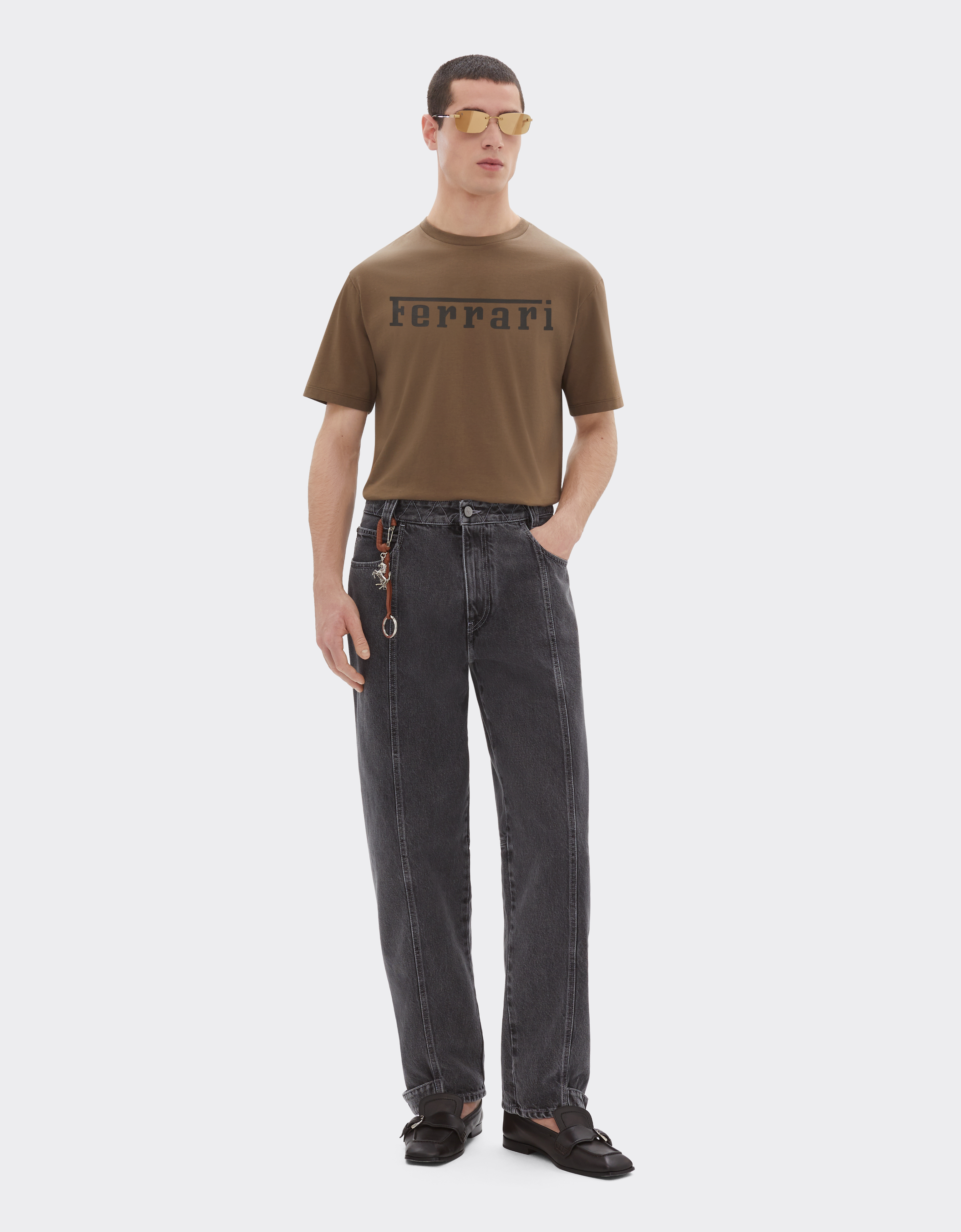  Ferrari Baumwoll-t-shirt Mit Ferrari-logo -  T-shirts Mahogany M 