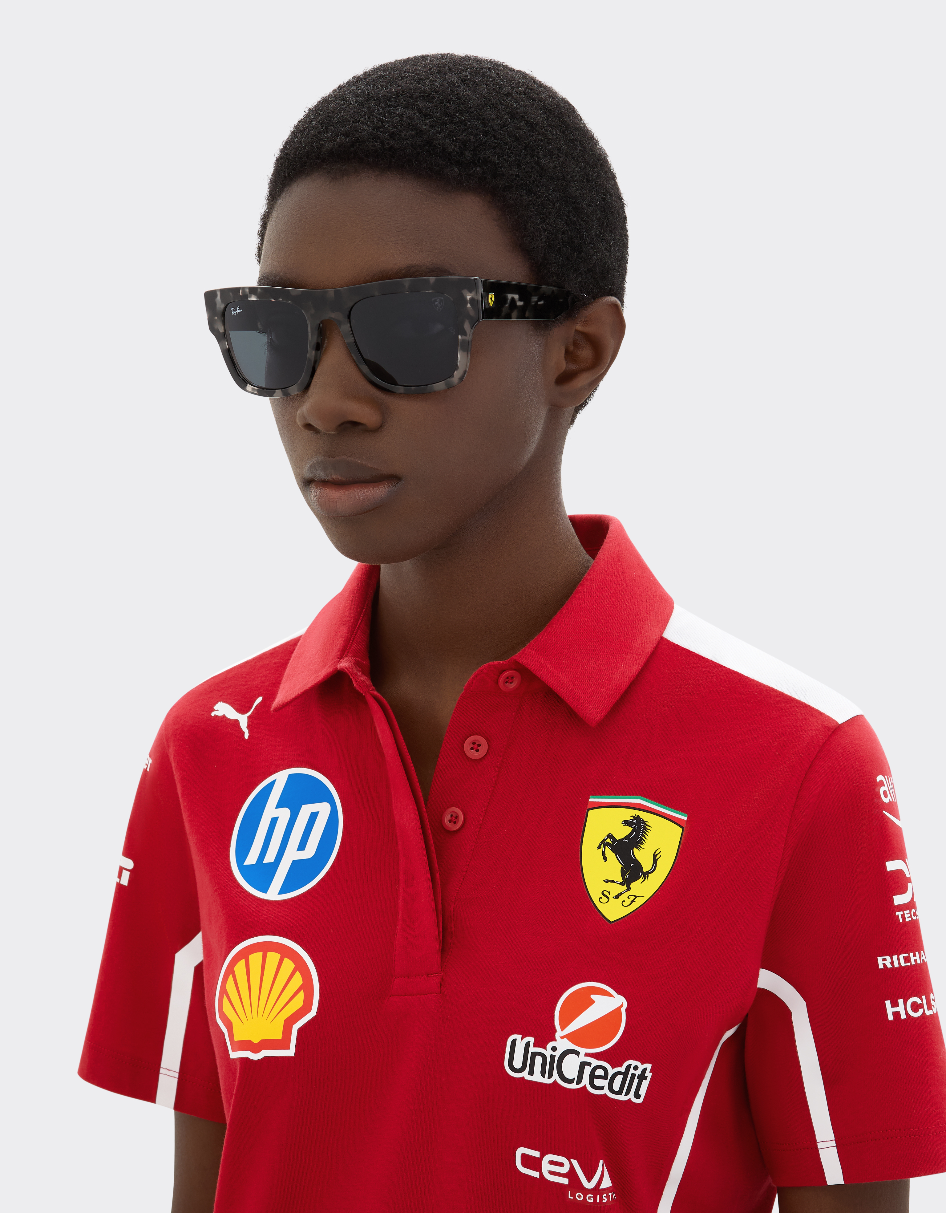 Ferrari Ray-ban For Scuderia  Rb2217m In Grey Havana Acetate With Dark Grey Lenses In Ingrid
