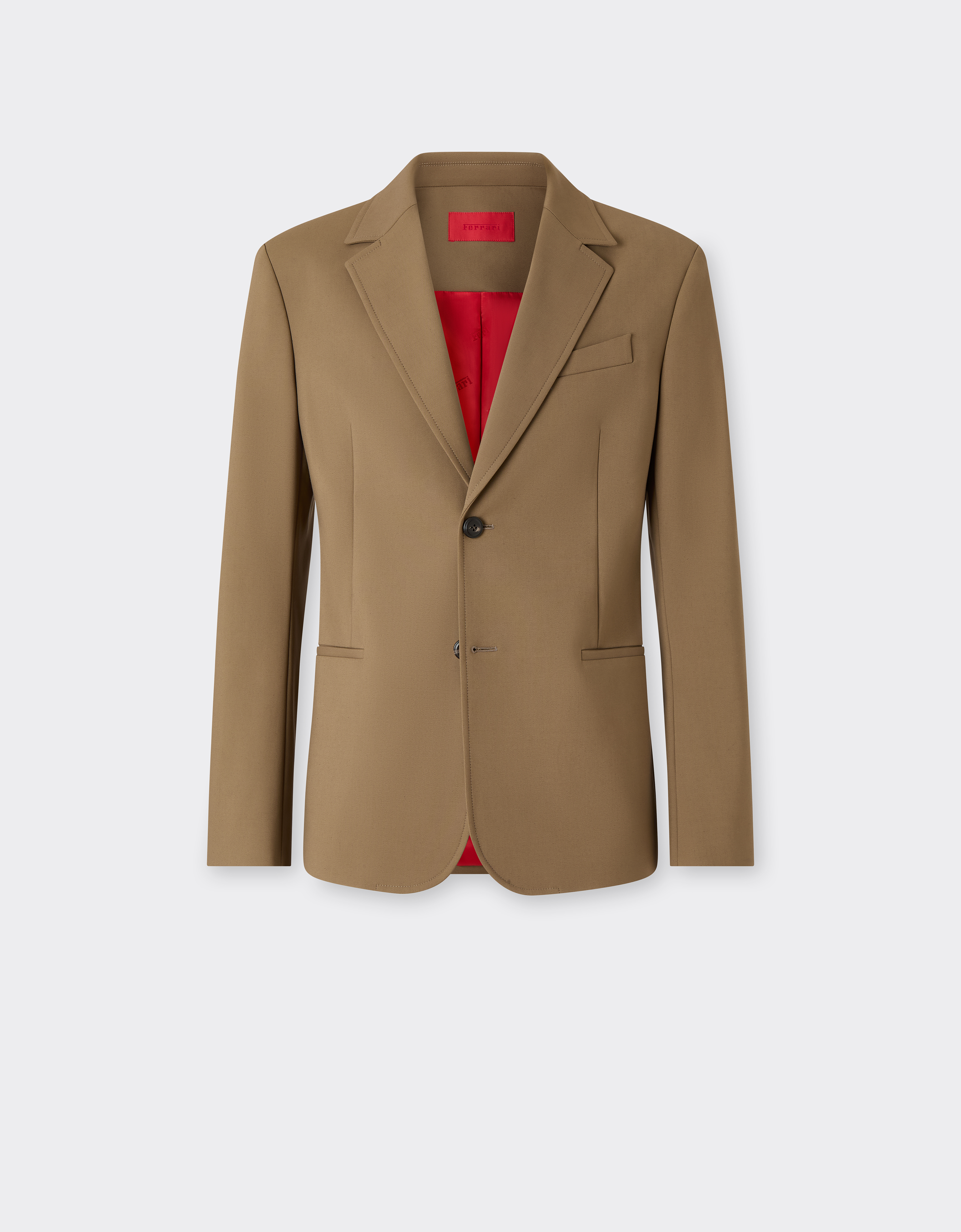 Ferrari Men's Khaki Green Technical Cotton Blazer - Jackets & Outerwear 46
