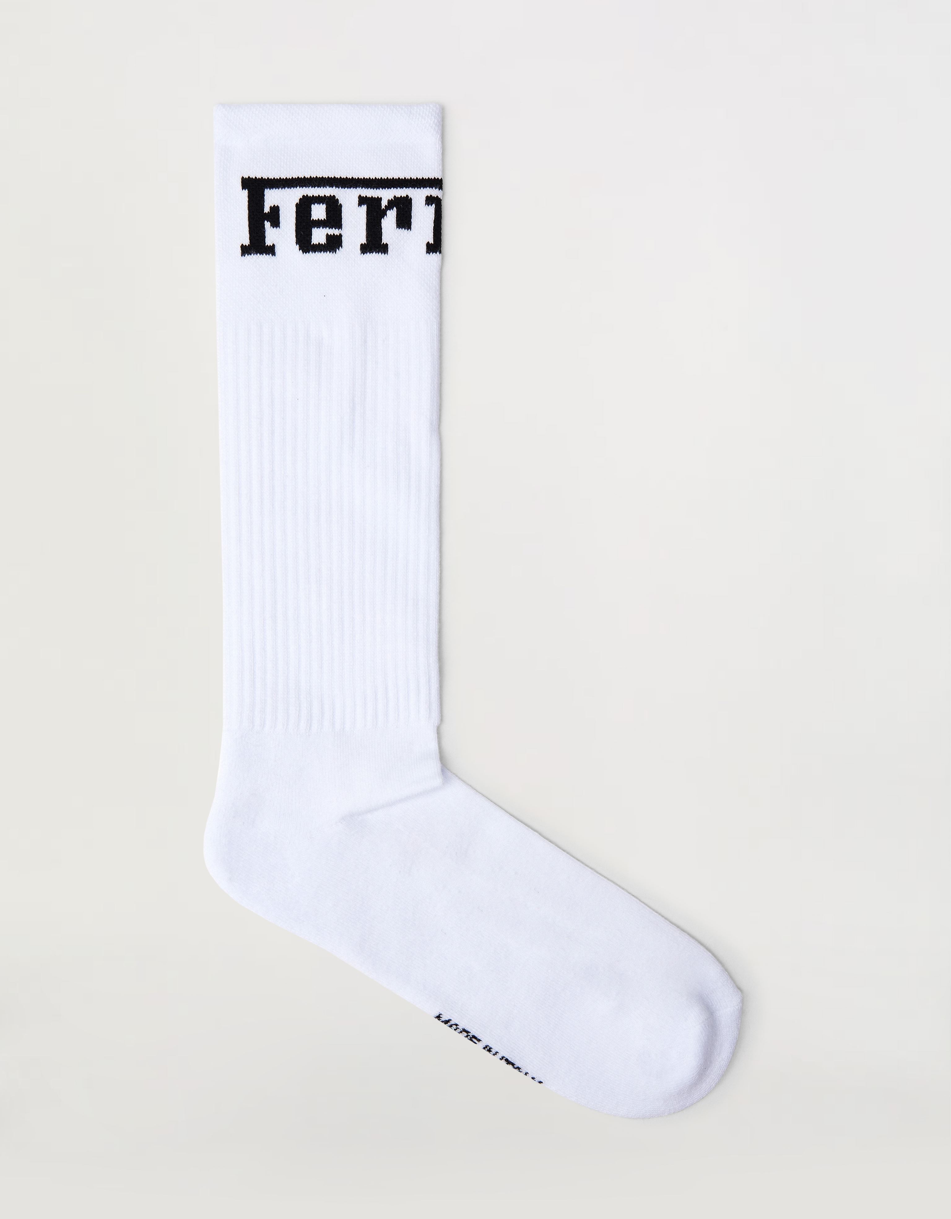 Ferrari Cotton Blend Socks With Logo In Optical White