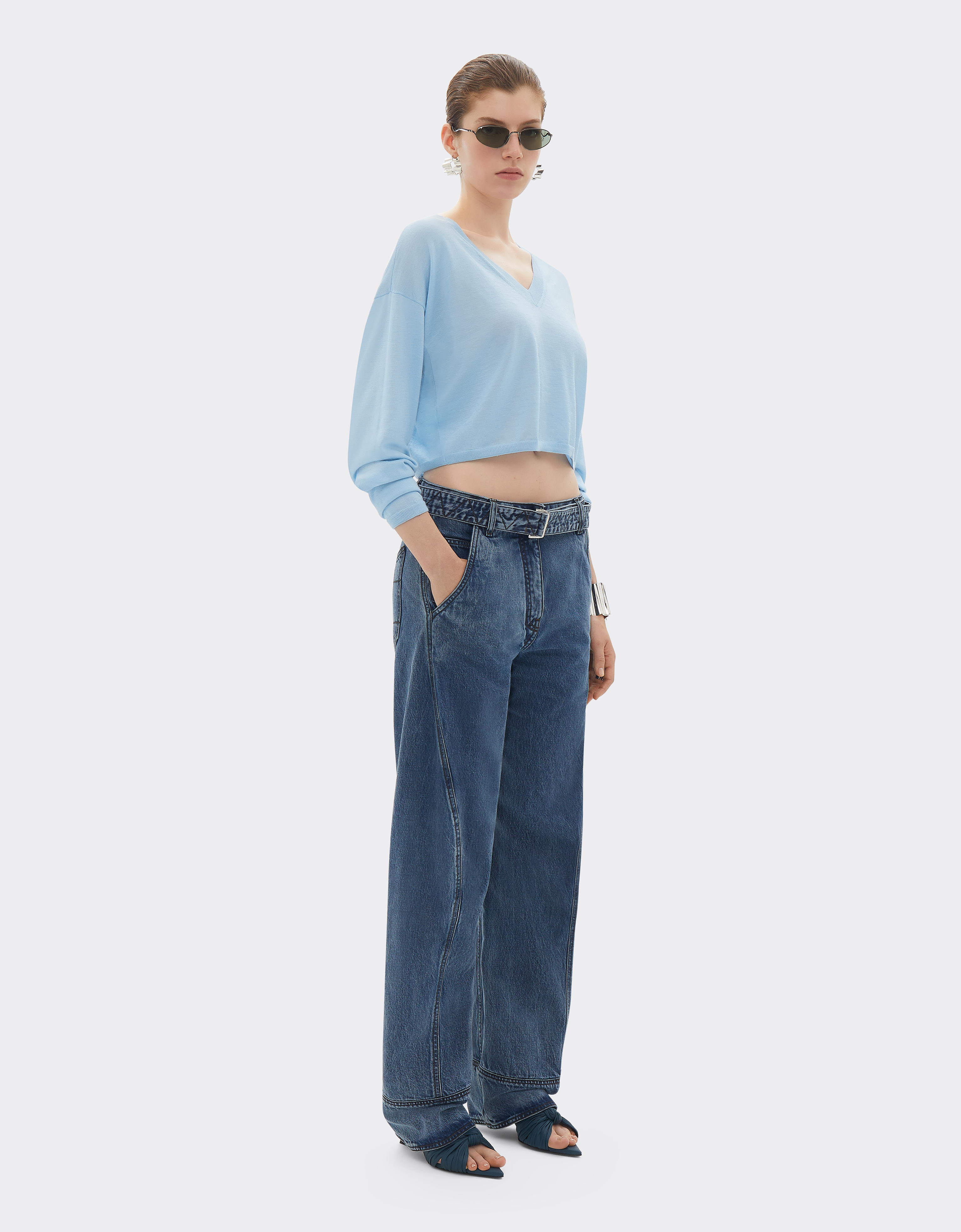 Ferrari Cropped Jumper In Cashmere And Silk