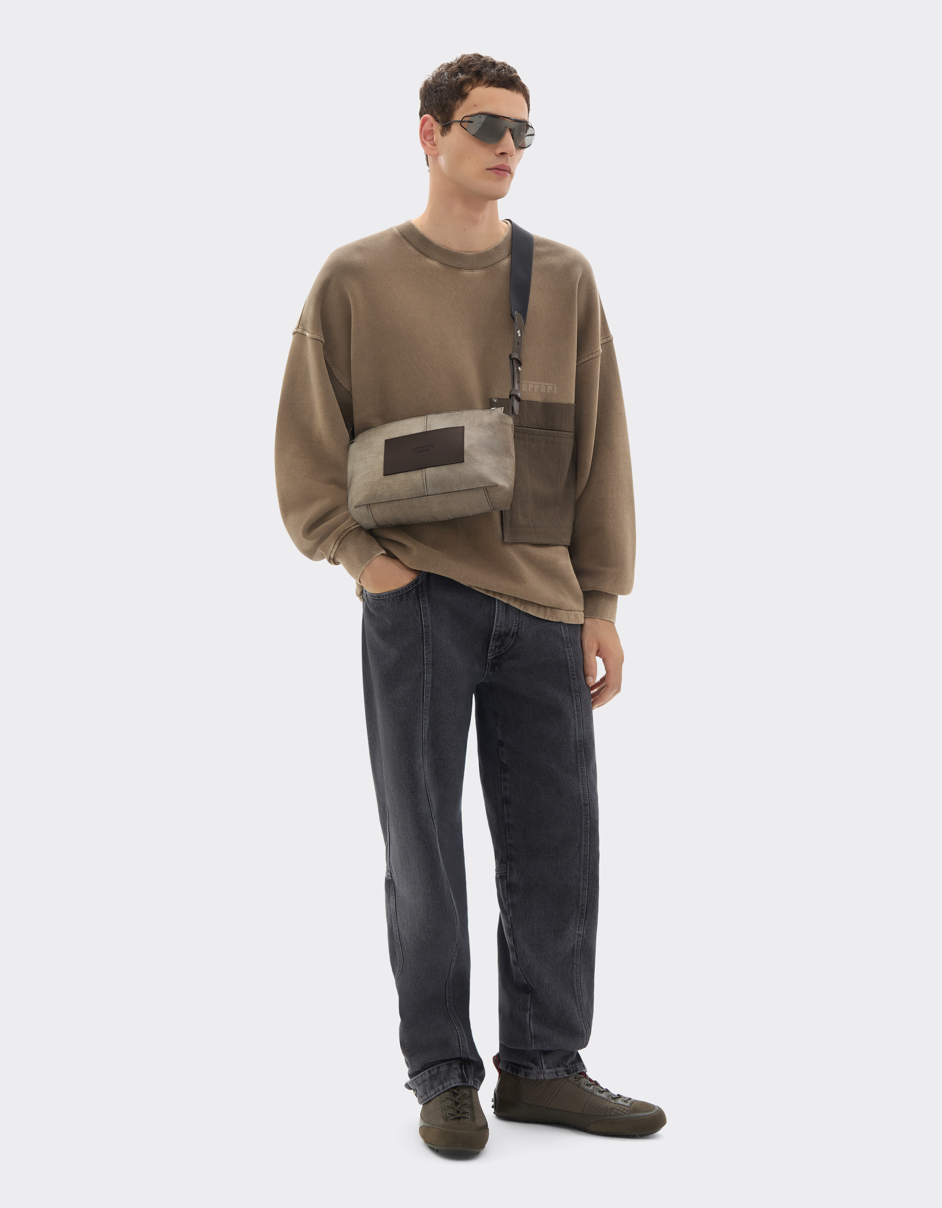 Ferrari Umhängetasche Aus Nylon - Male Reisetaschen Khaki Green Os 