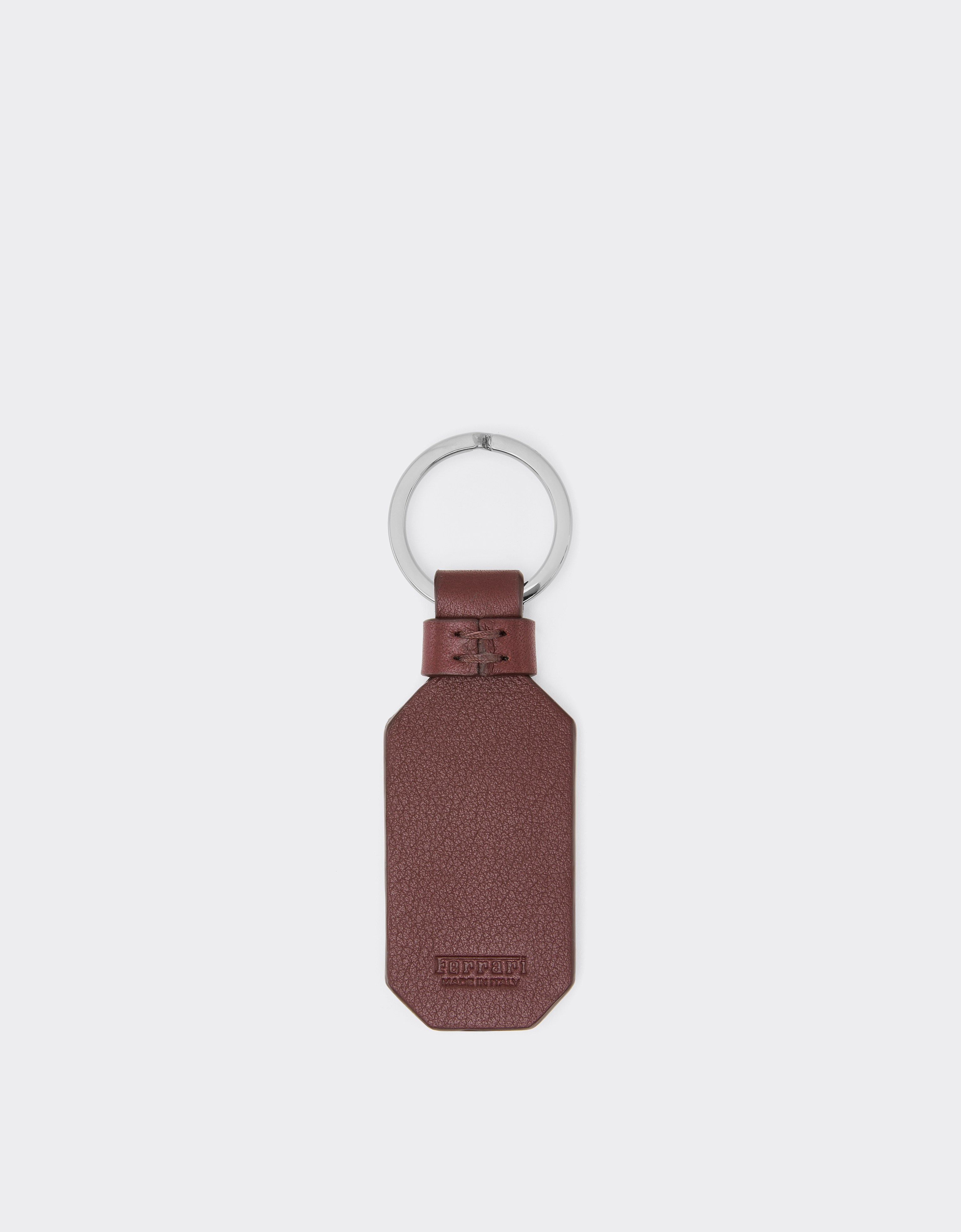  Ferrari Leather Keychain With Prancing Horse - Male Keychains Espresso Os 