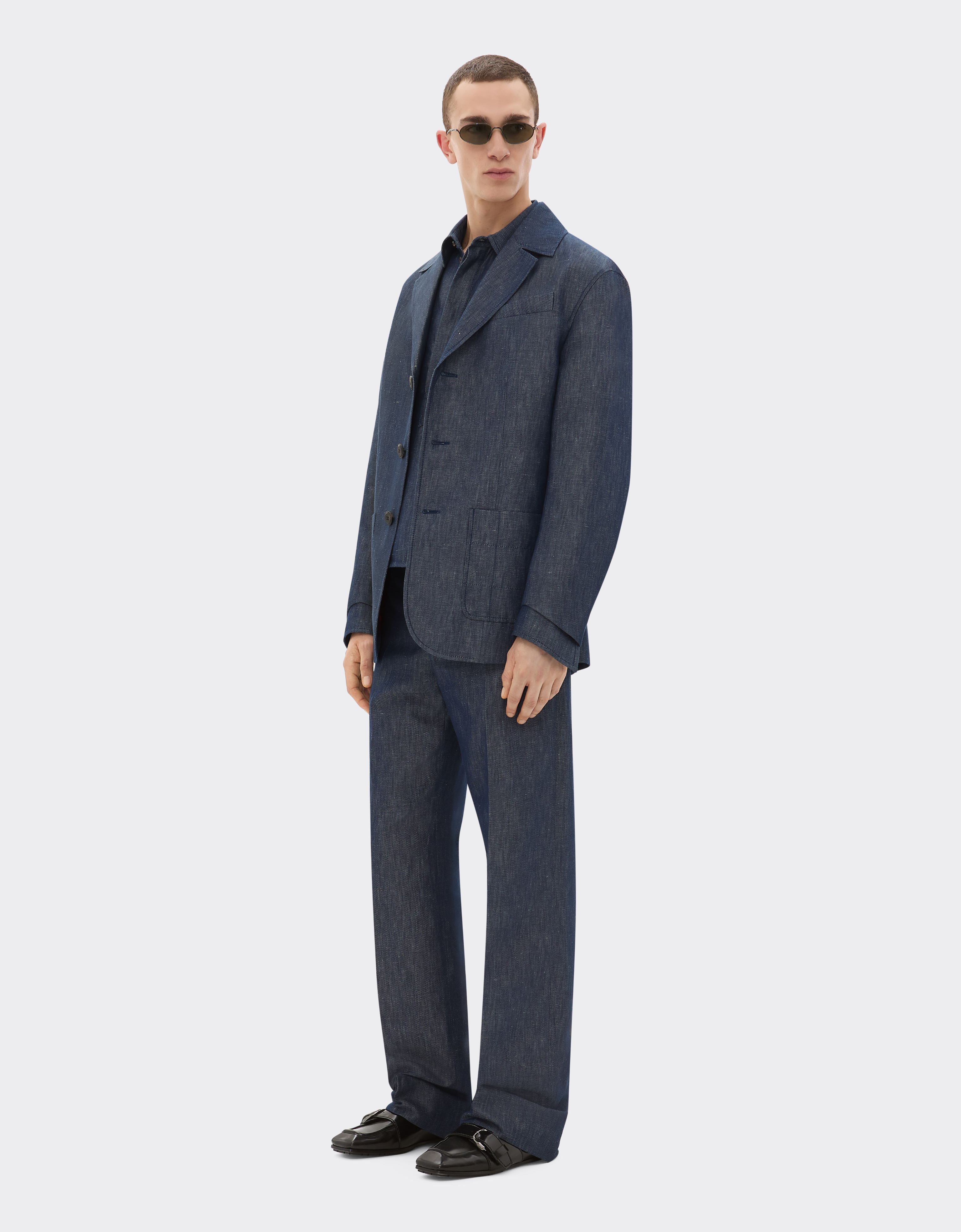 Ferrari Blazer In Denim Effect Tricotine