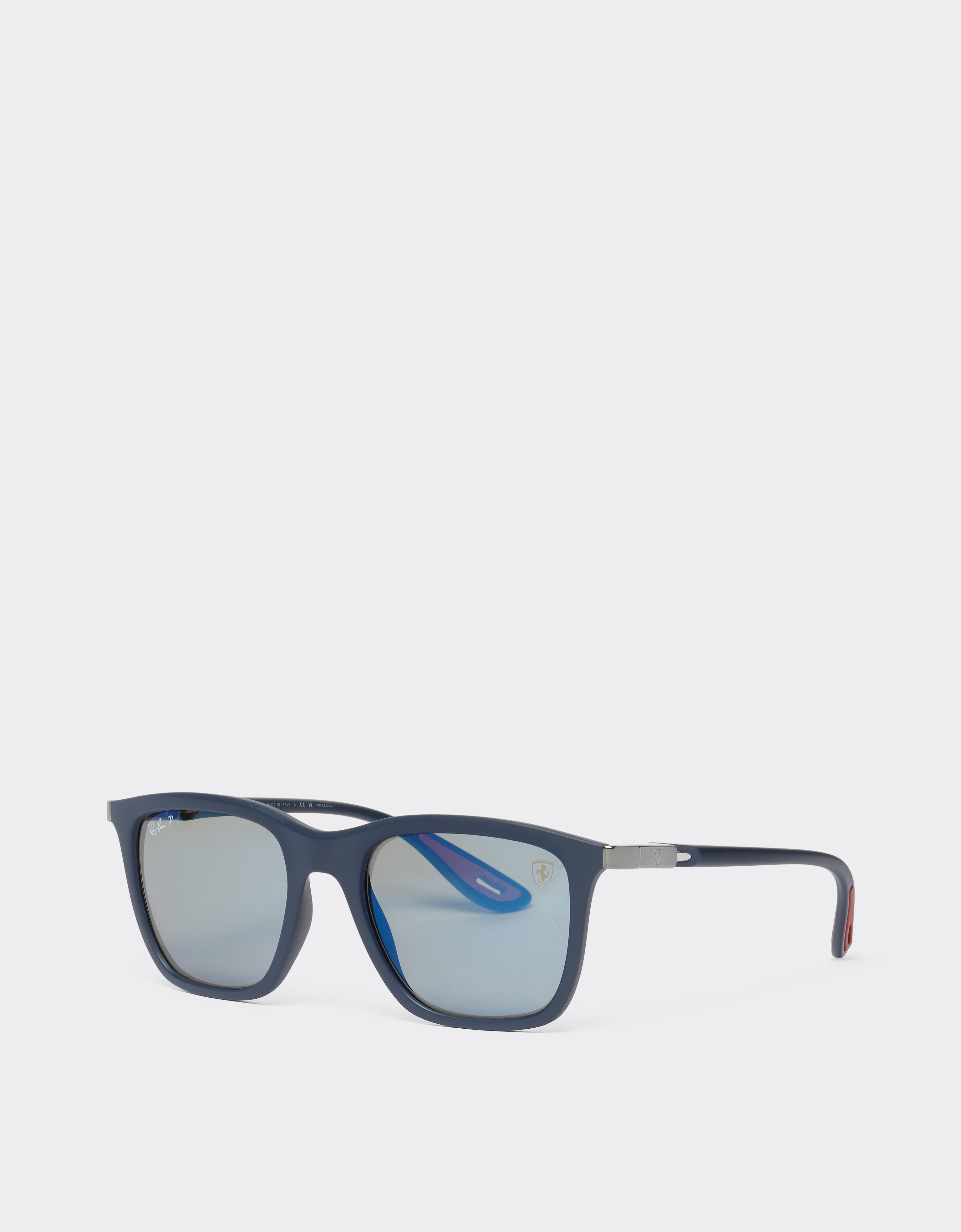 FERRARI FERRARI RAY-BAN FOR SCUDERIA FERRARI 0RB4433M MATT BLUE SUNGLASSES WITH POLARISED MIRROR BLUE LENSES