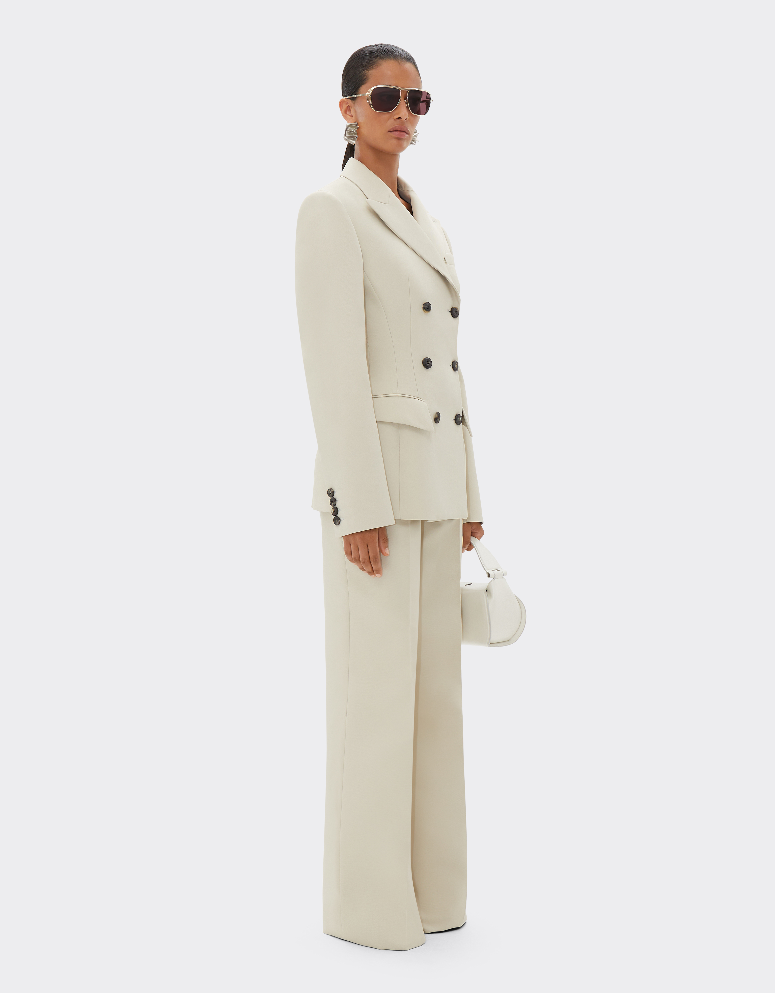 Ferrari Blazer In Two-tone Double-sided Tech Fabric In Ecru