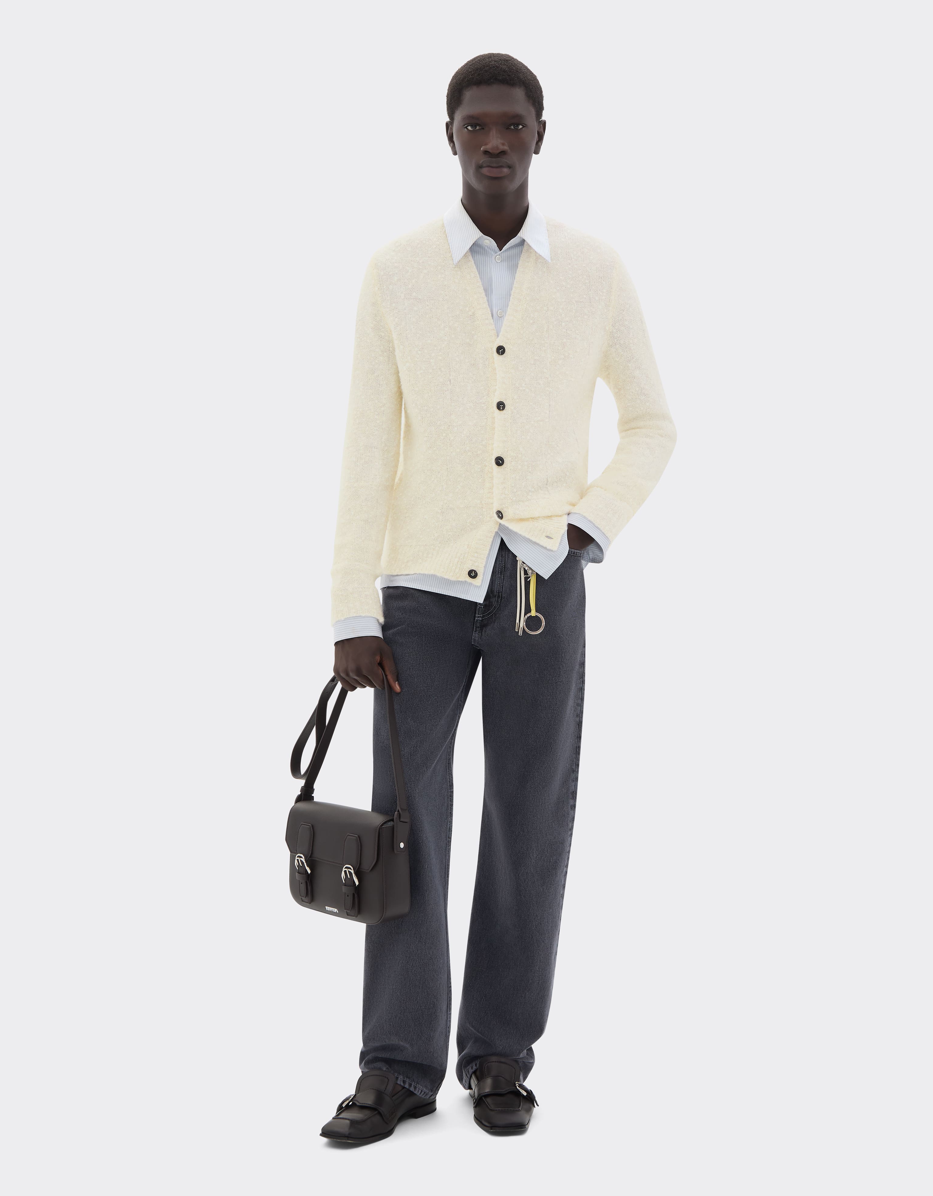 Ferrari Cashmere And Silk Cardigan In Brown