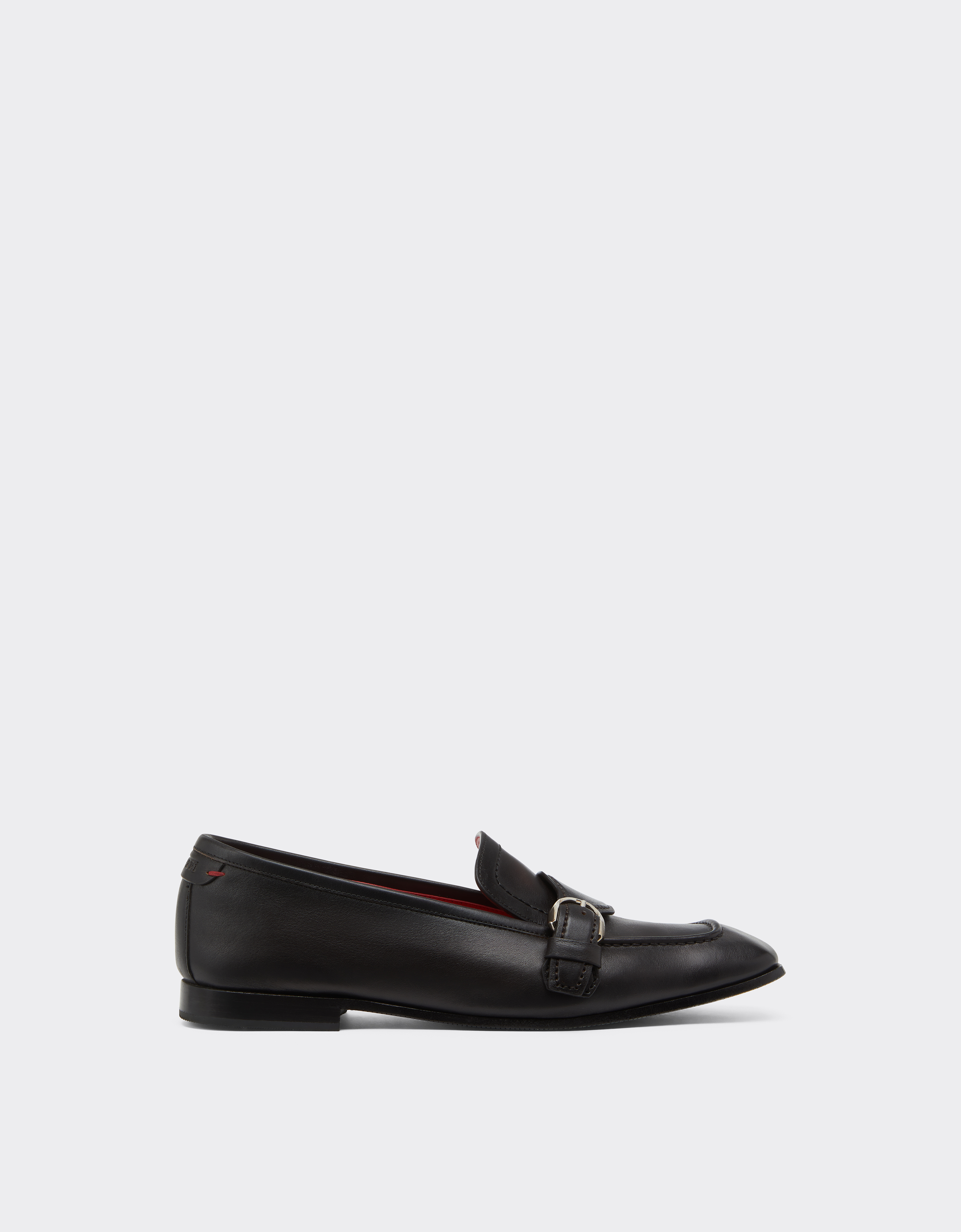 Ferrari Men's Dark Brown Buffered Leather Loafers - Shoes & Boots 43