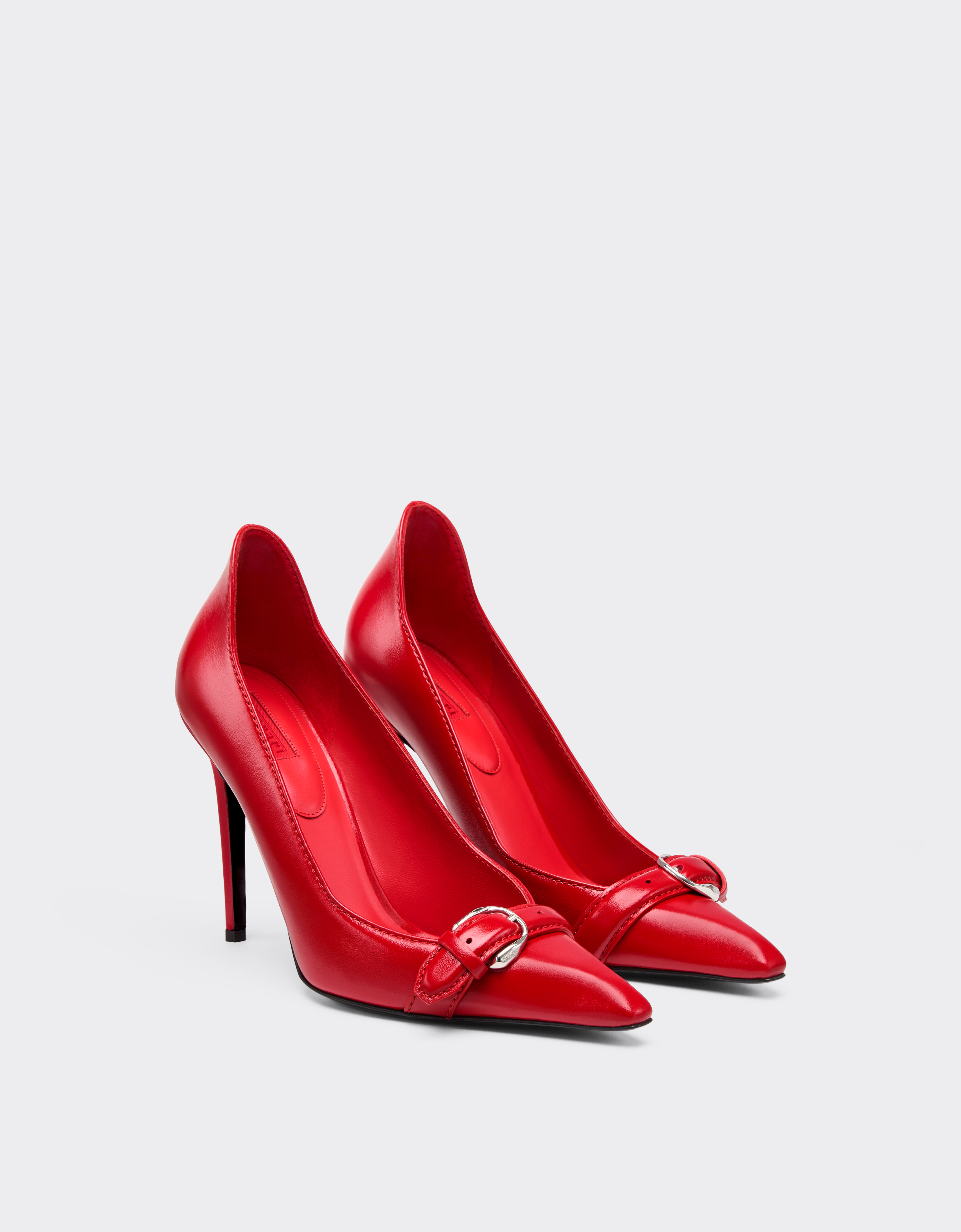 Ferrari Court Shoes In Ultra-wet-effect Glossy Leather In Orange