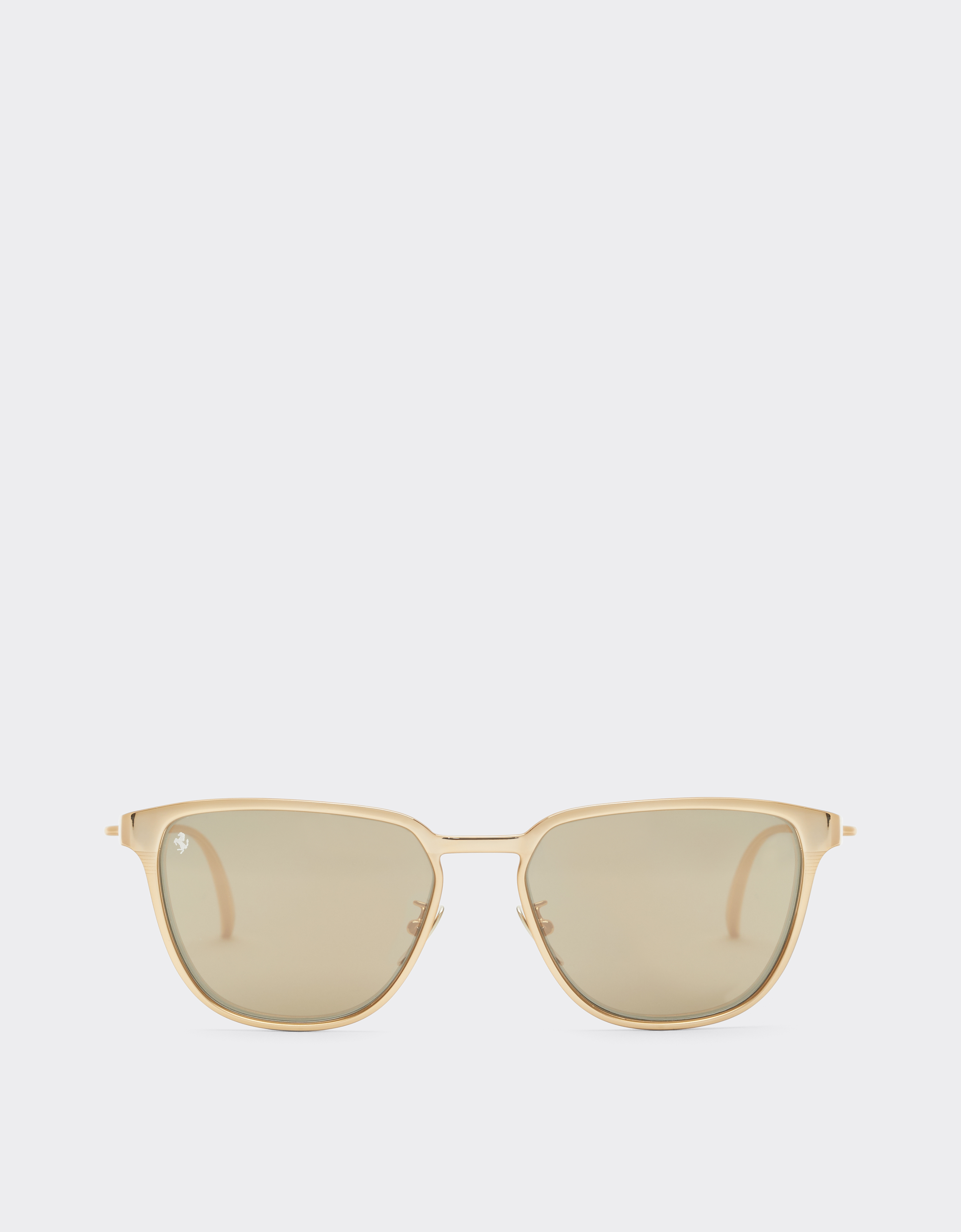 Ferrari sunglasses in gold-colored metal with gold mirrored lenses