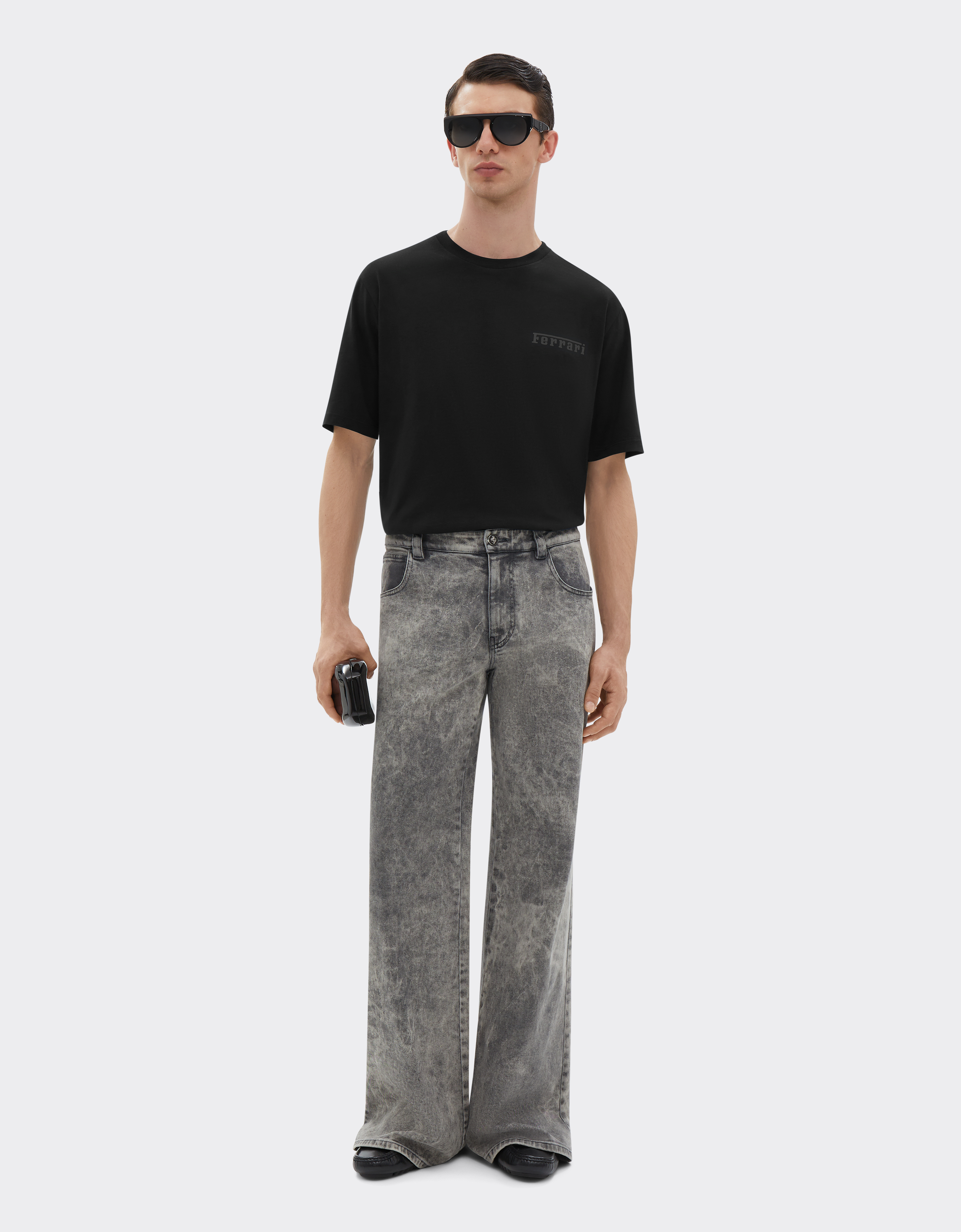 Ferrari Cotton T-shirt With Logo In Black