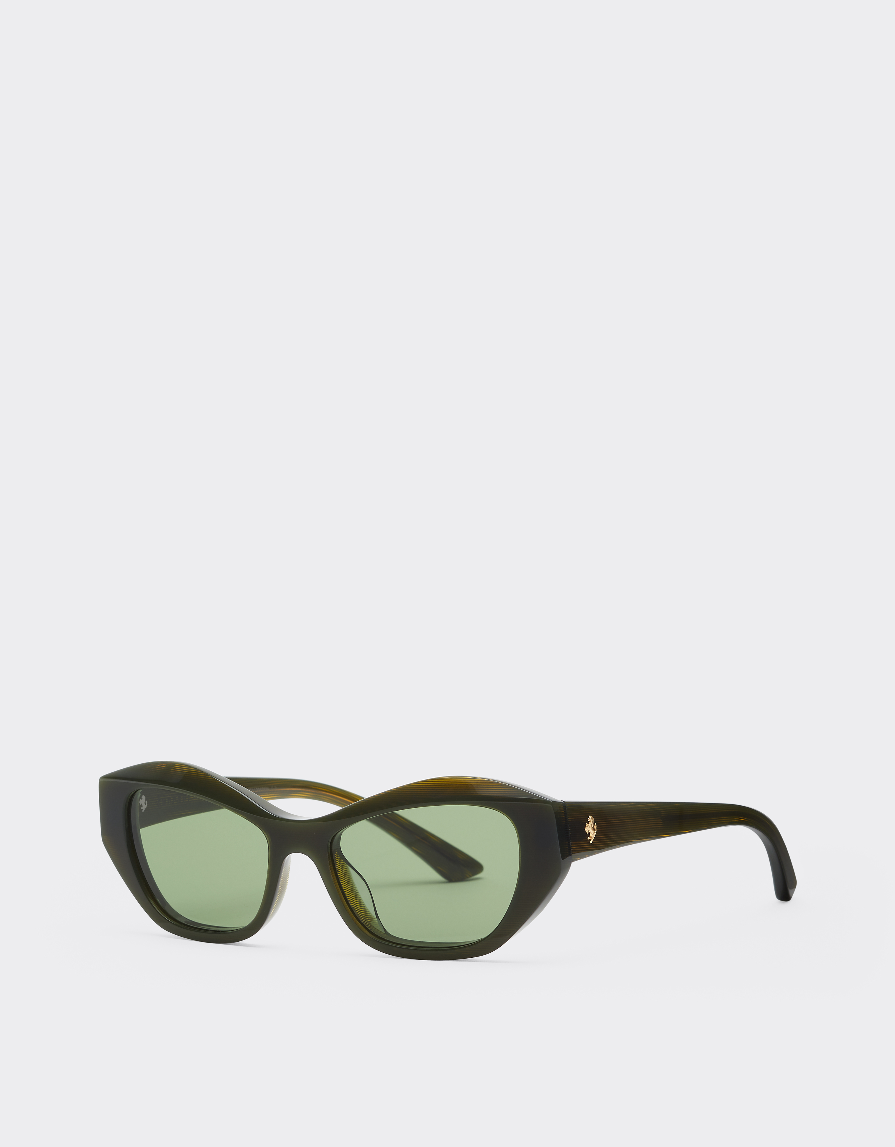  Ferrari Ferrari-sonnenbrille Aus  Grün Gestreiftem Acetat  Mit Durchgehend Grünen Gläsern - Female Sonnenbrillen Verde Abetone Os 