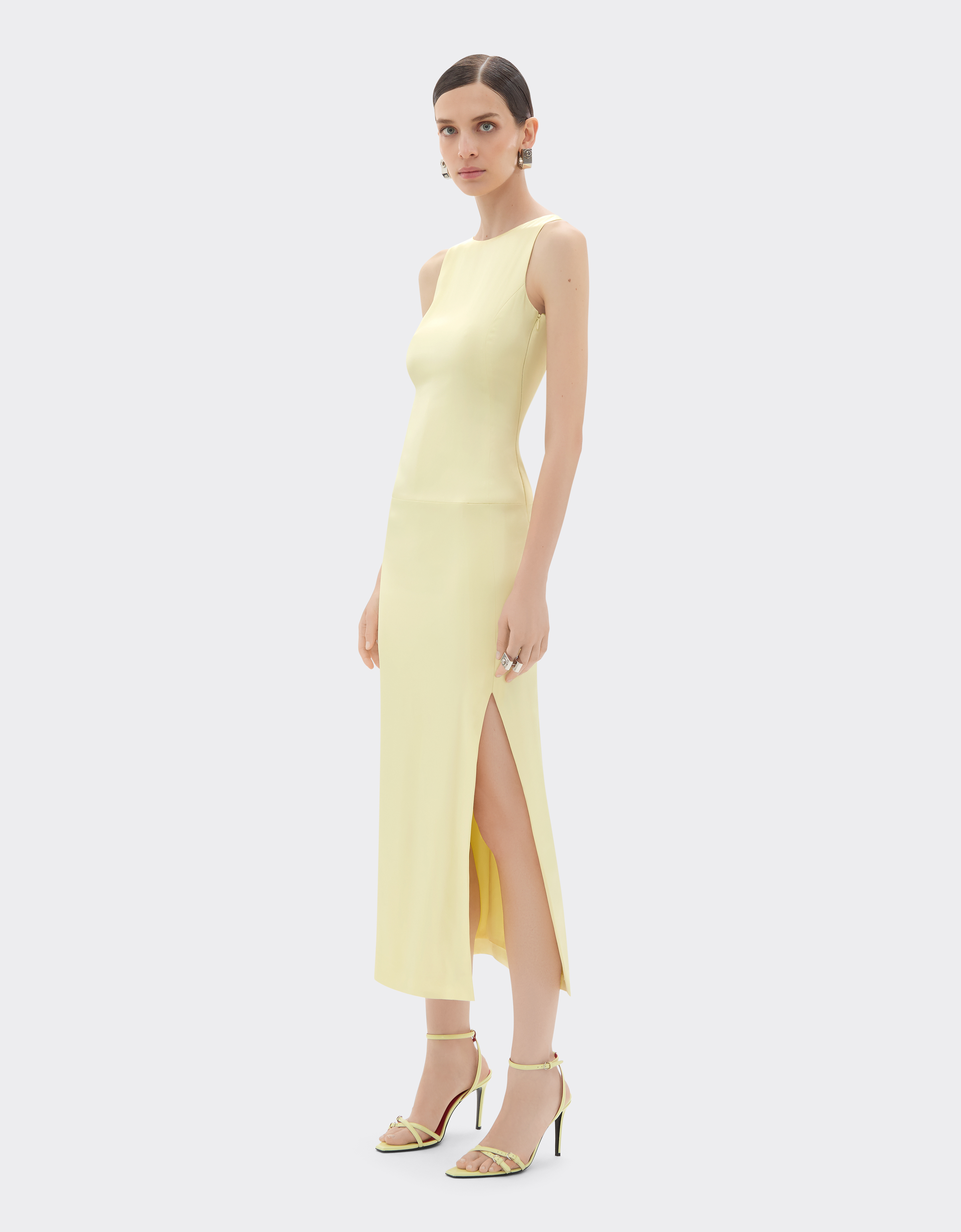  Ferrari Langes Kleid Aus Stretch-satin - Female Kleider Irisgelb 42 