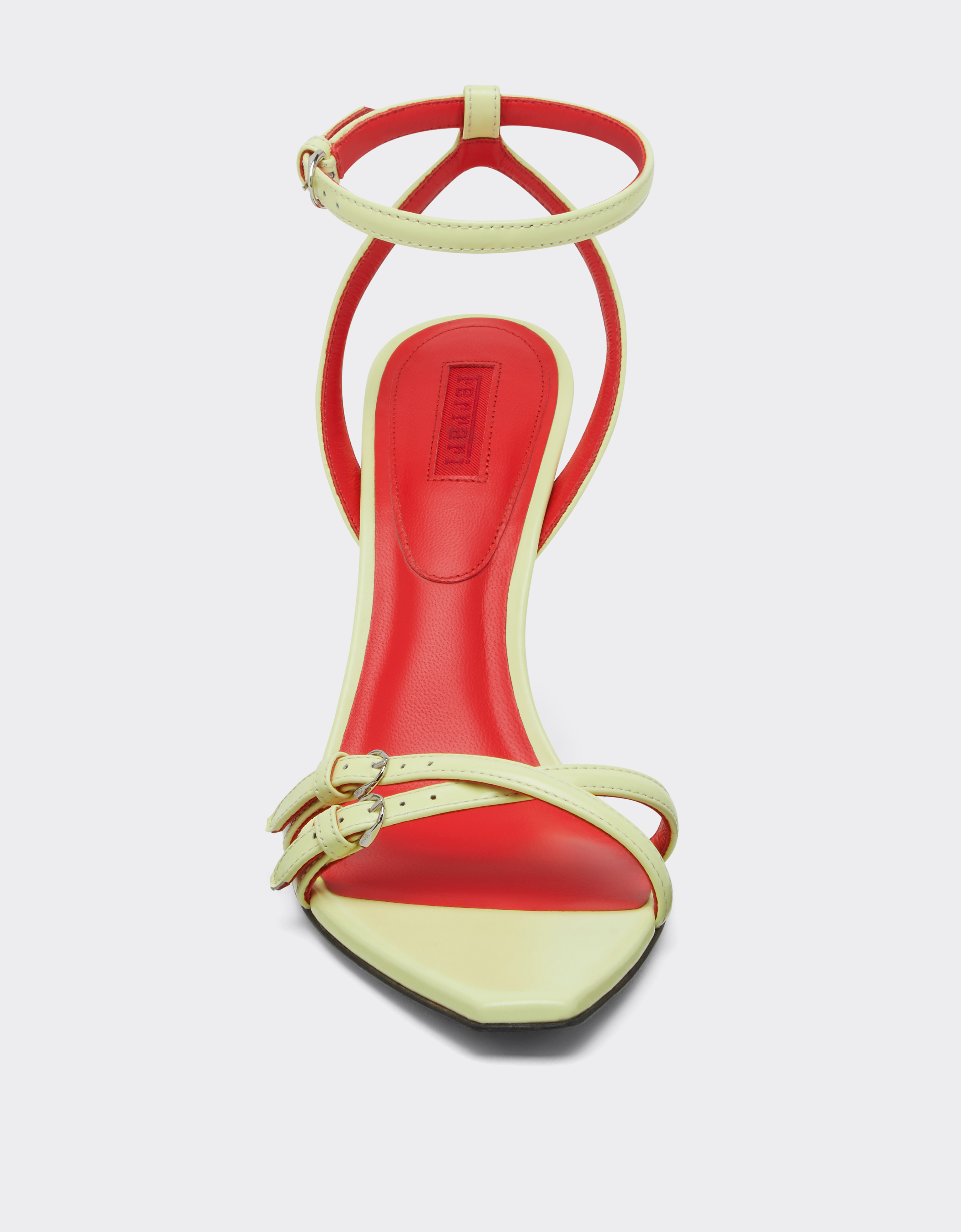 Ferrari Glossy Leather Sandals In Green