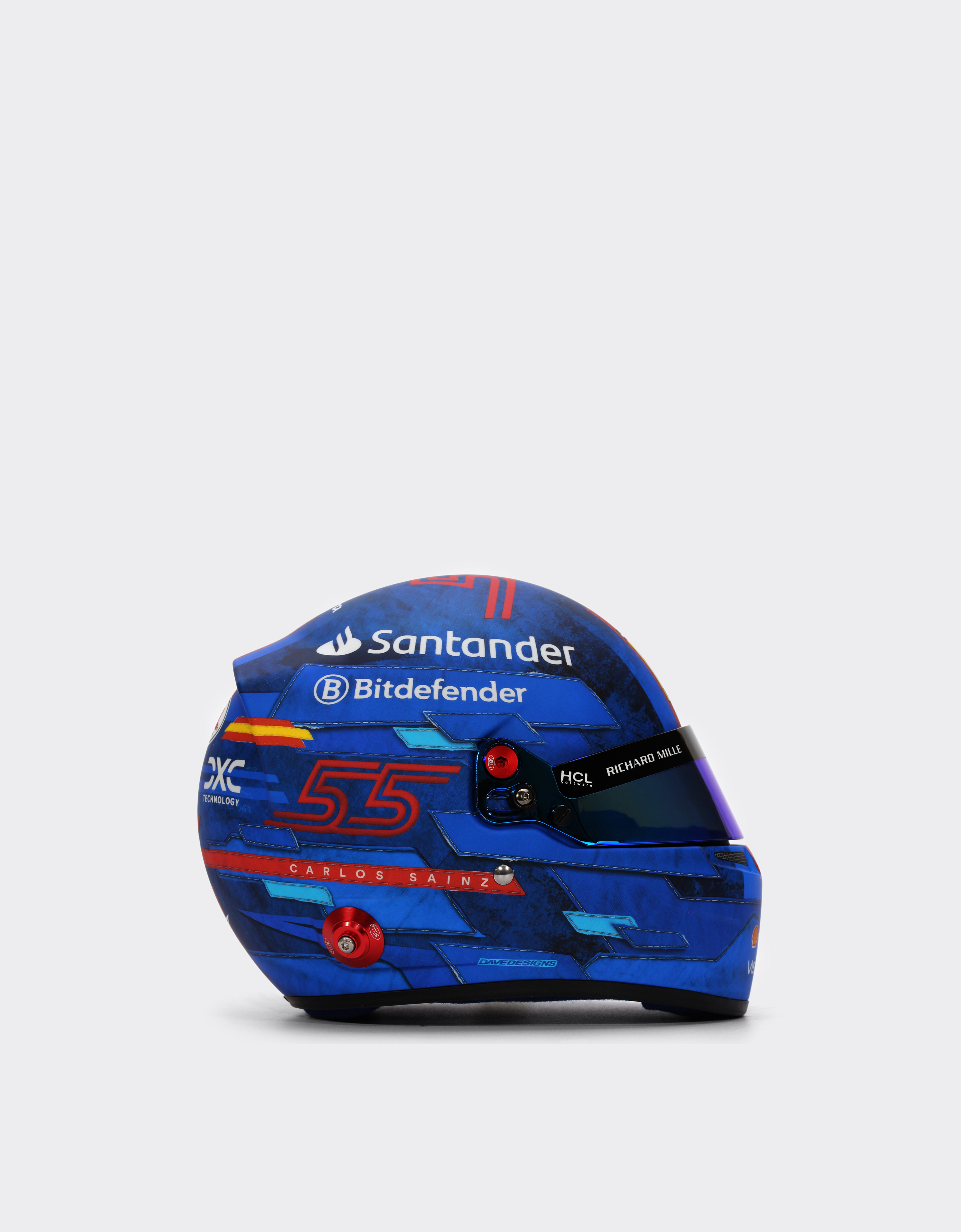  Ferrari Carlos Sainz Miami 2024 Special Edition Mini Helmet In 1:2 Scale -  Casques Bleu écossais Os 
