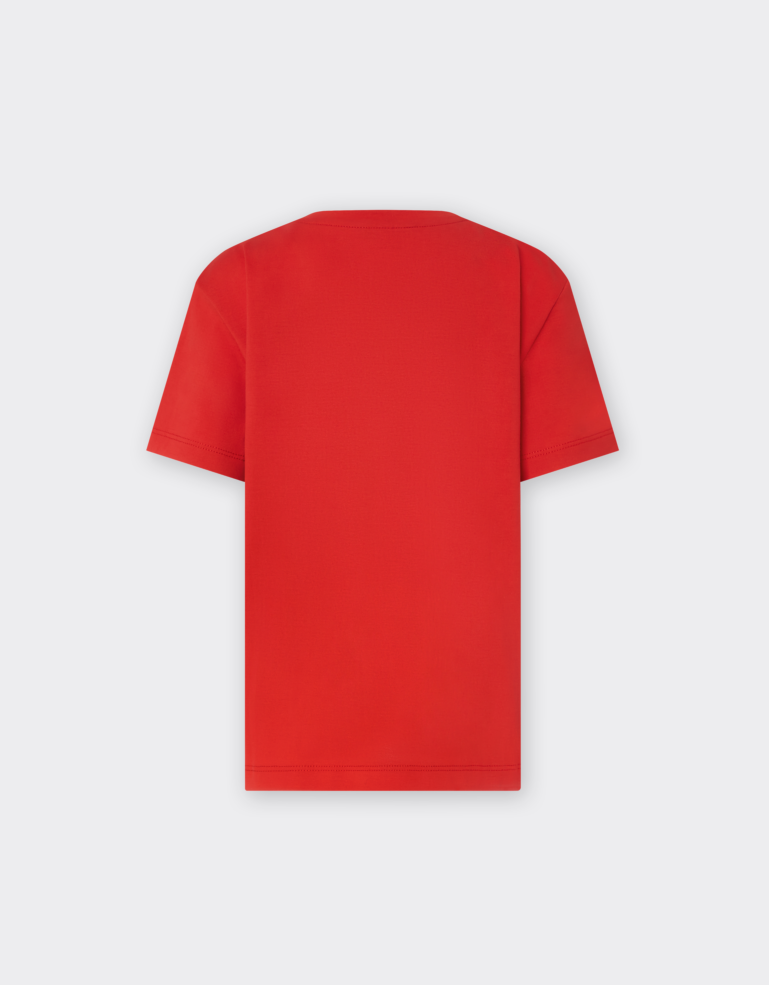 Ferrari T-shirt With Prancing Horse Patch In Rosso Corsa