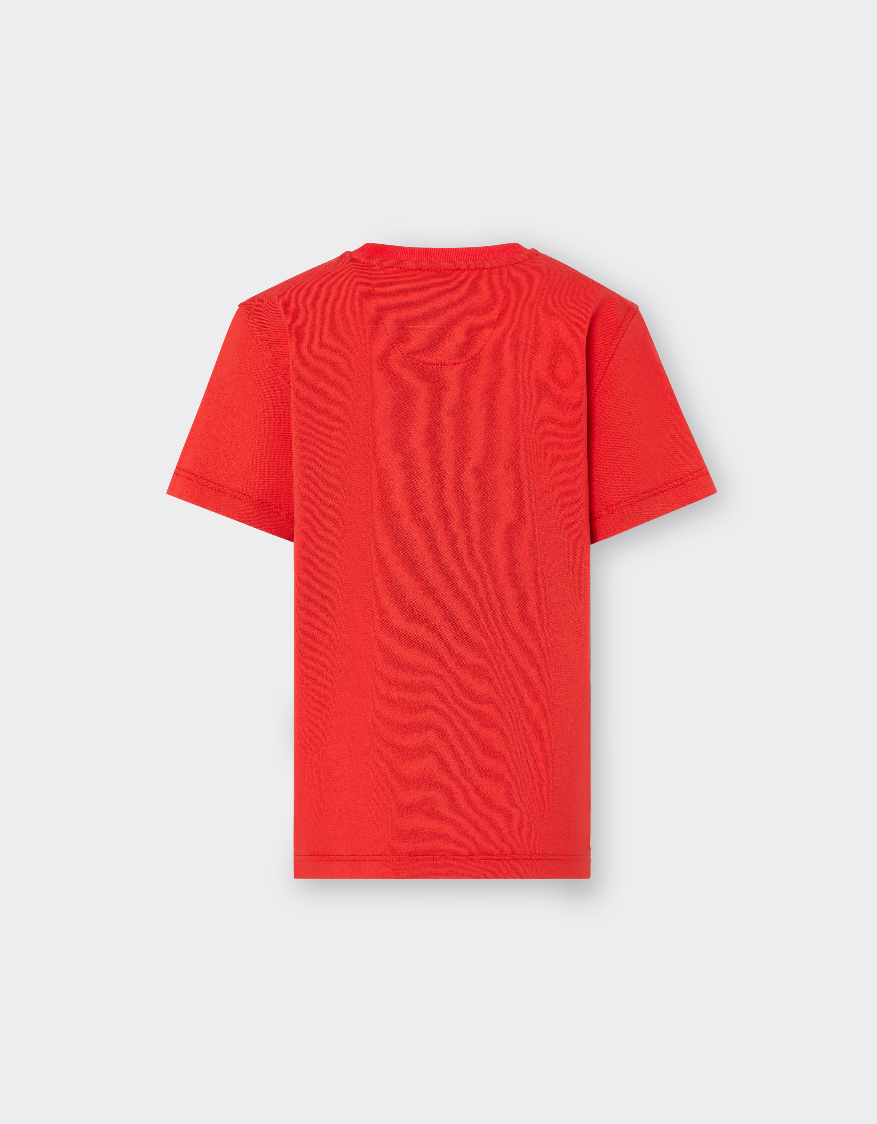 Ferrari Kids' Cotton T-shirt With Logo In Rosso Corsa
