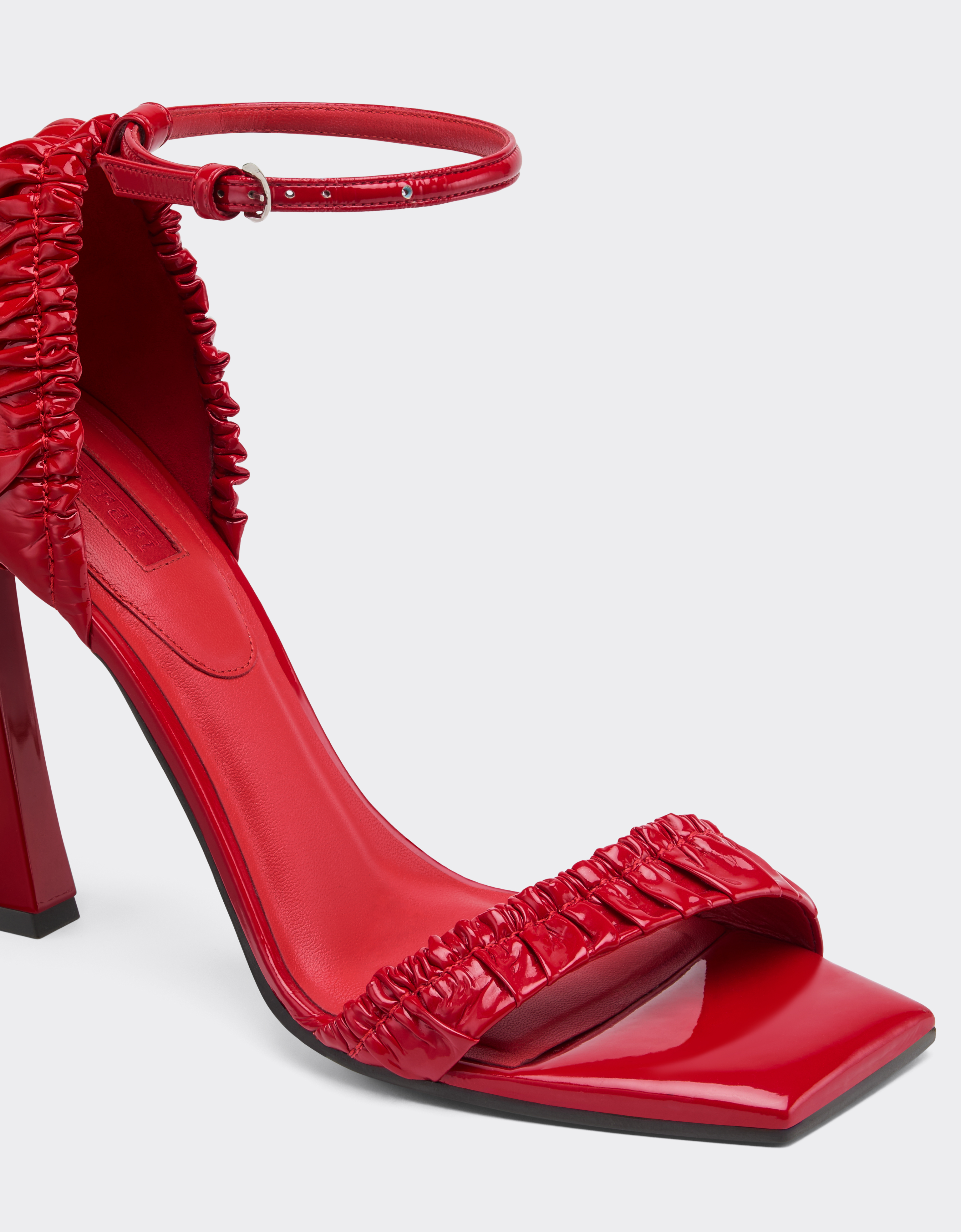 Ferrari Patent Leather High Heel Sandal With Strap