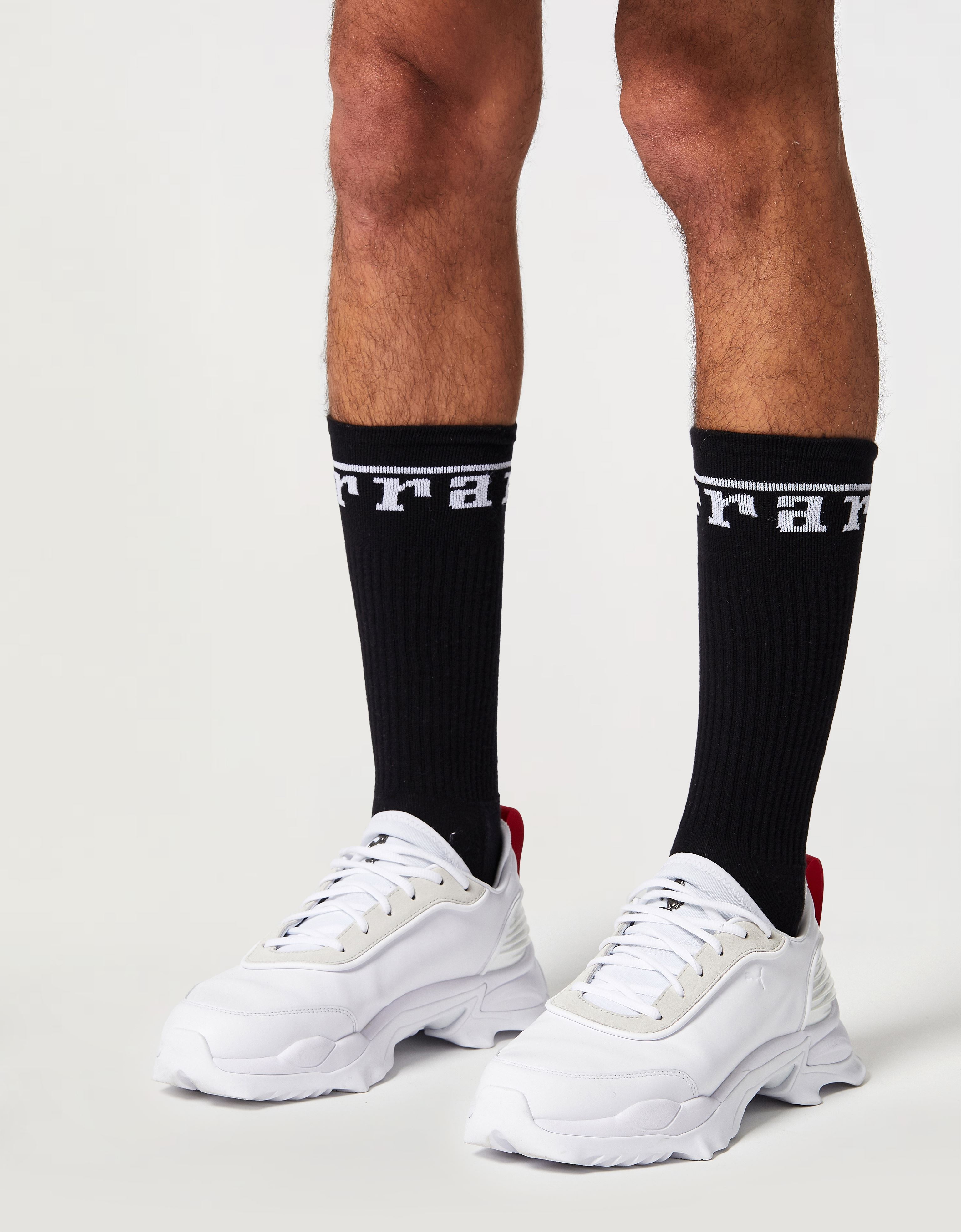 Ferrari Cotton Blend Socks With Logo In Black
