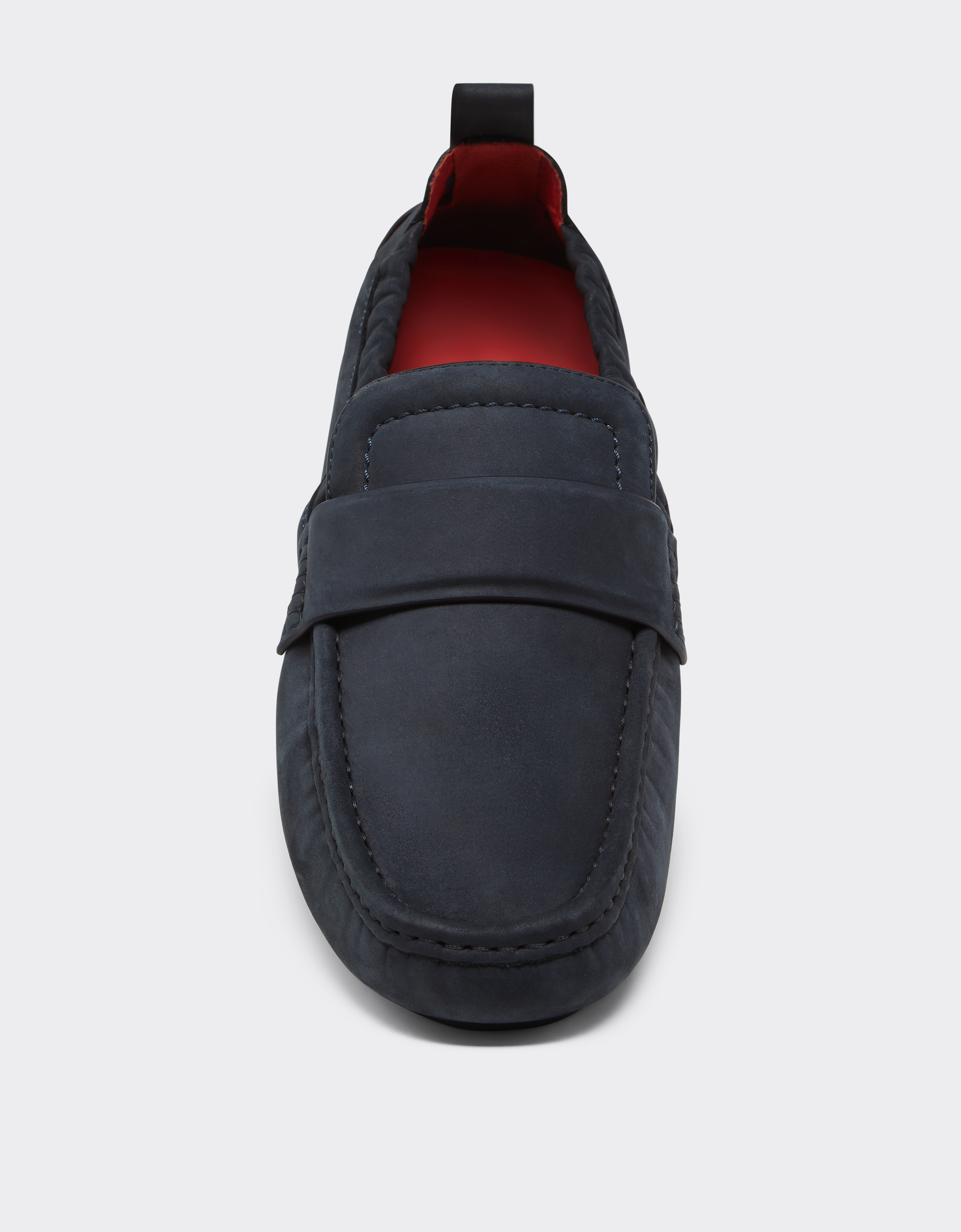 Ferrari Driver Loafers In Nubuck Leather In Navy