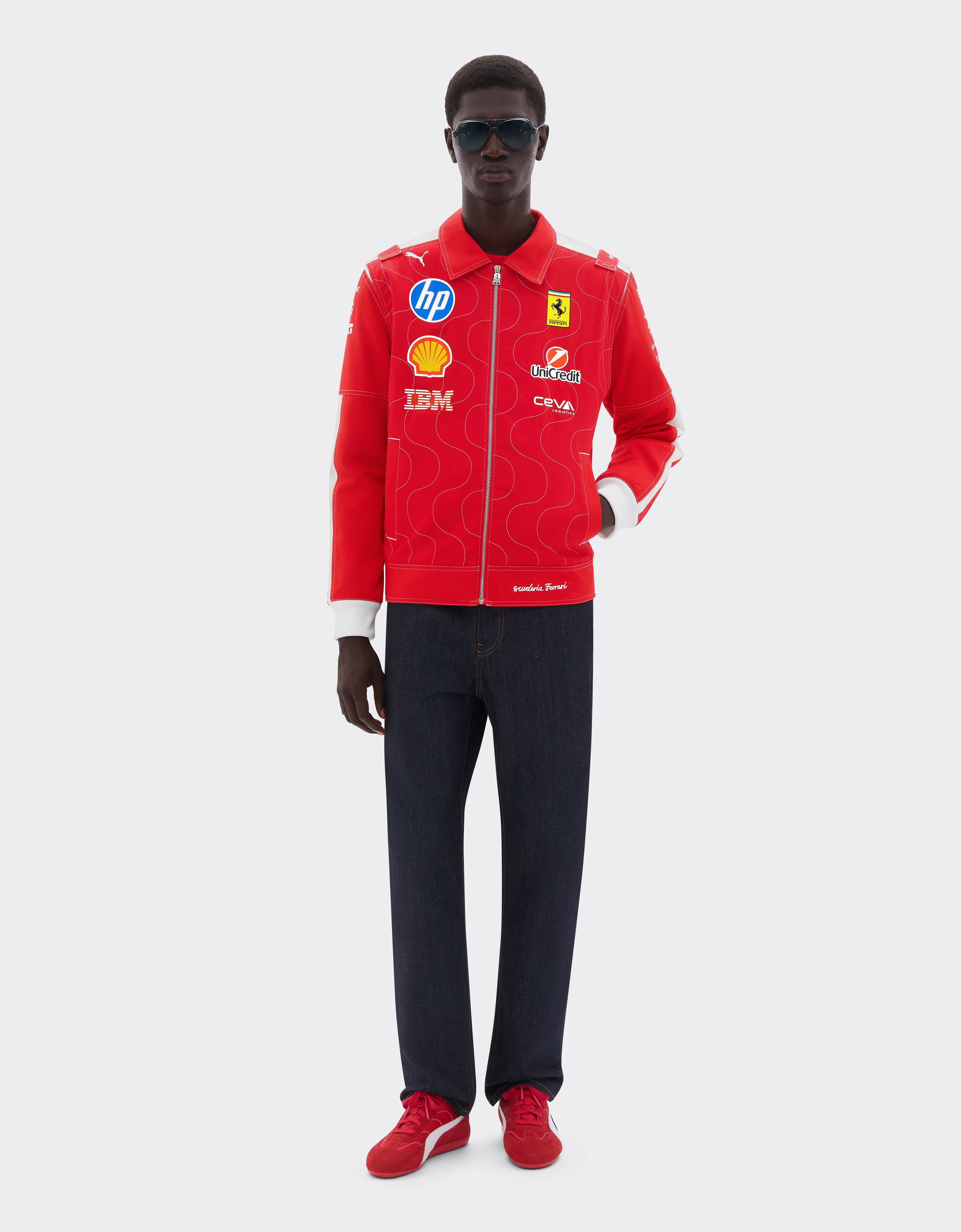 Ferrari Puma For Scuderia  Hp 2025 Monza Limited Edition Team Replica Jacket In Red