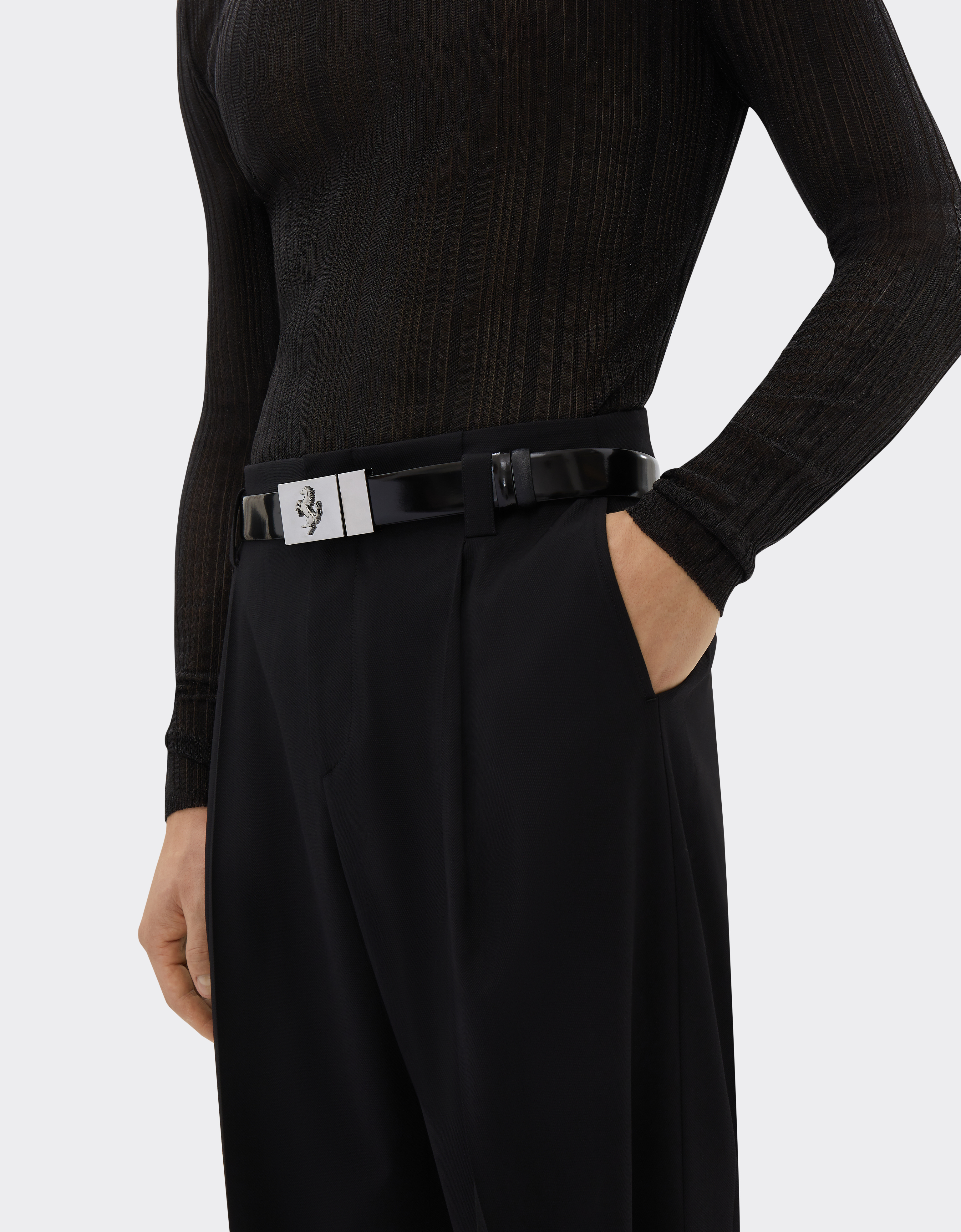 Ferrari Trousers In Comfort Wool In Black
