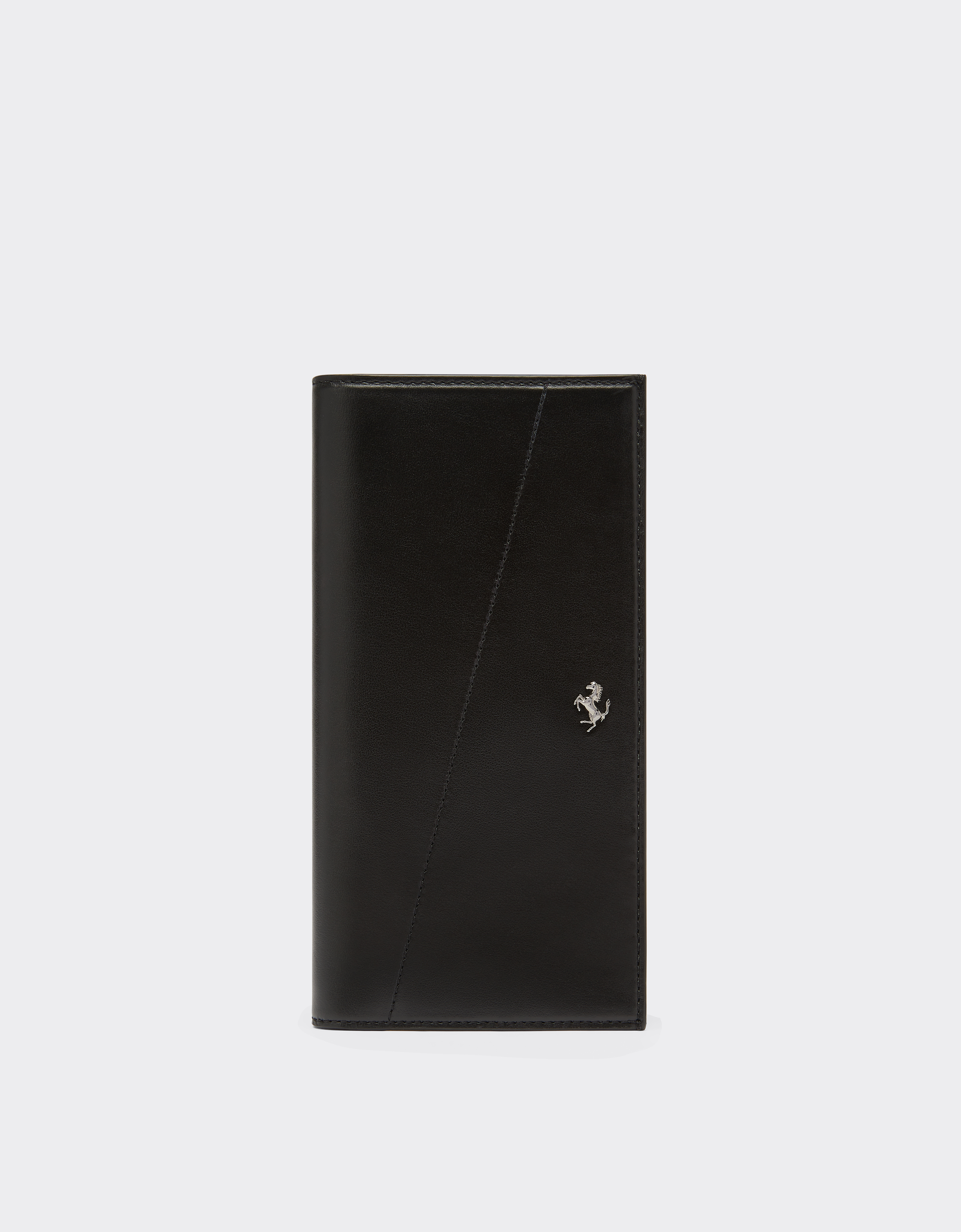 Ferrari Rectangular Card Holder In Smooth Leather In Black