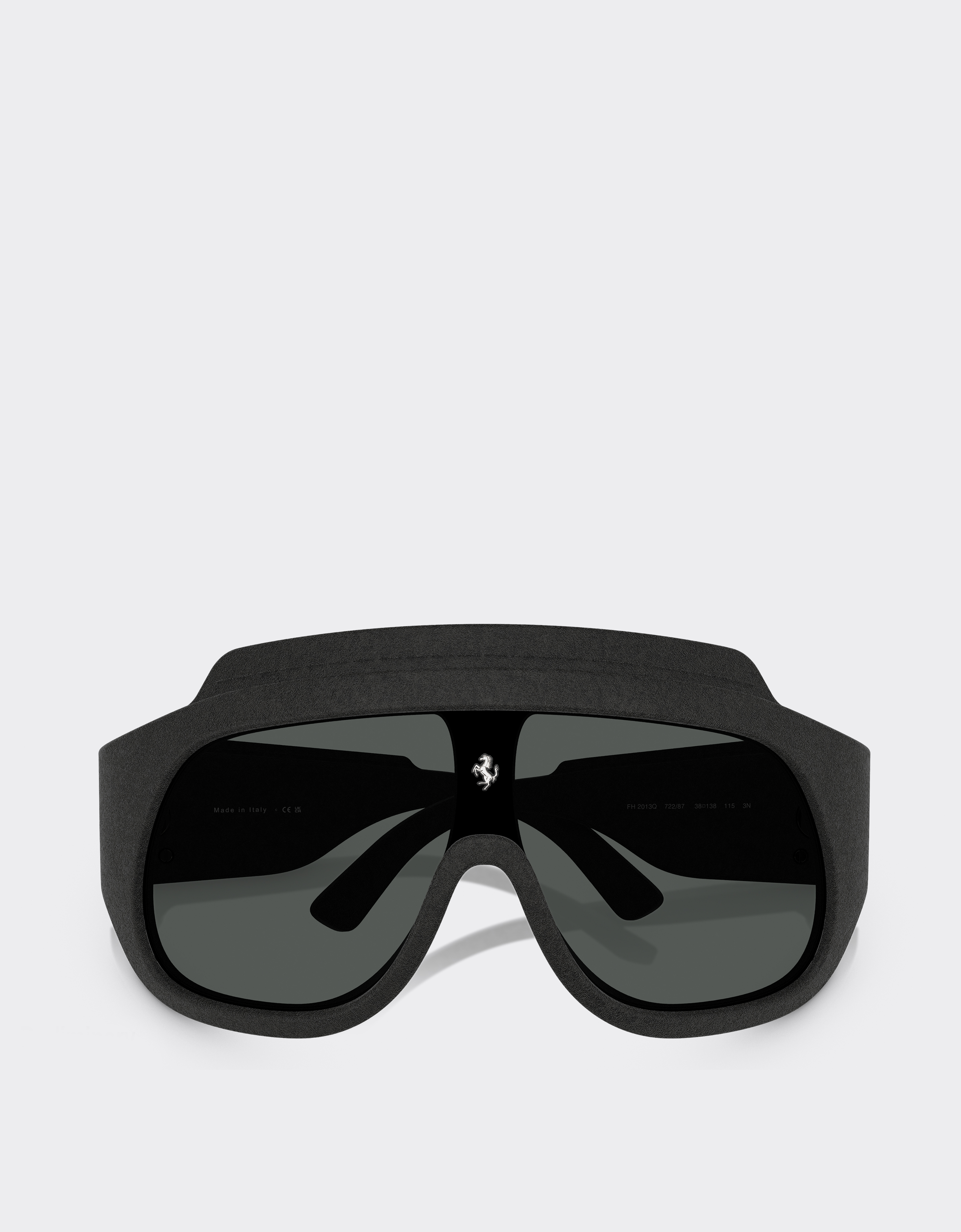Ferrari Black  Limited Edition Shield Sunglasses In Injected Material And Leather With Dark G In Black