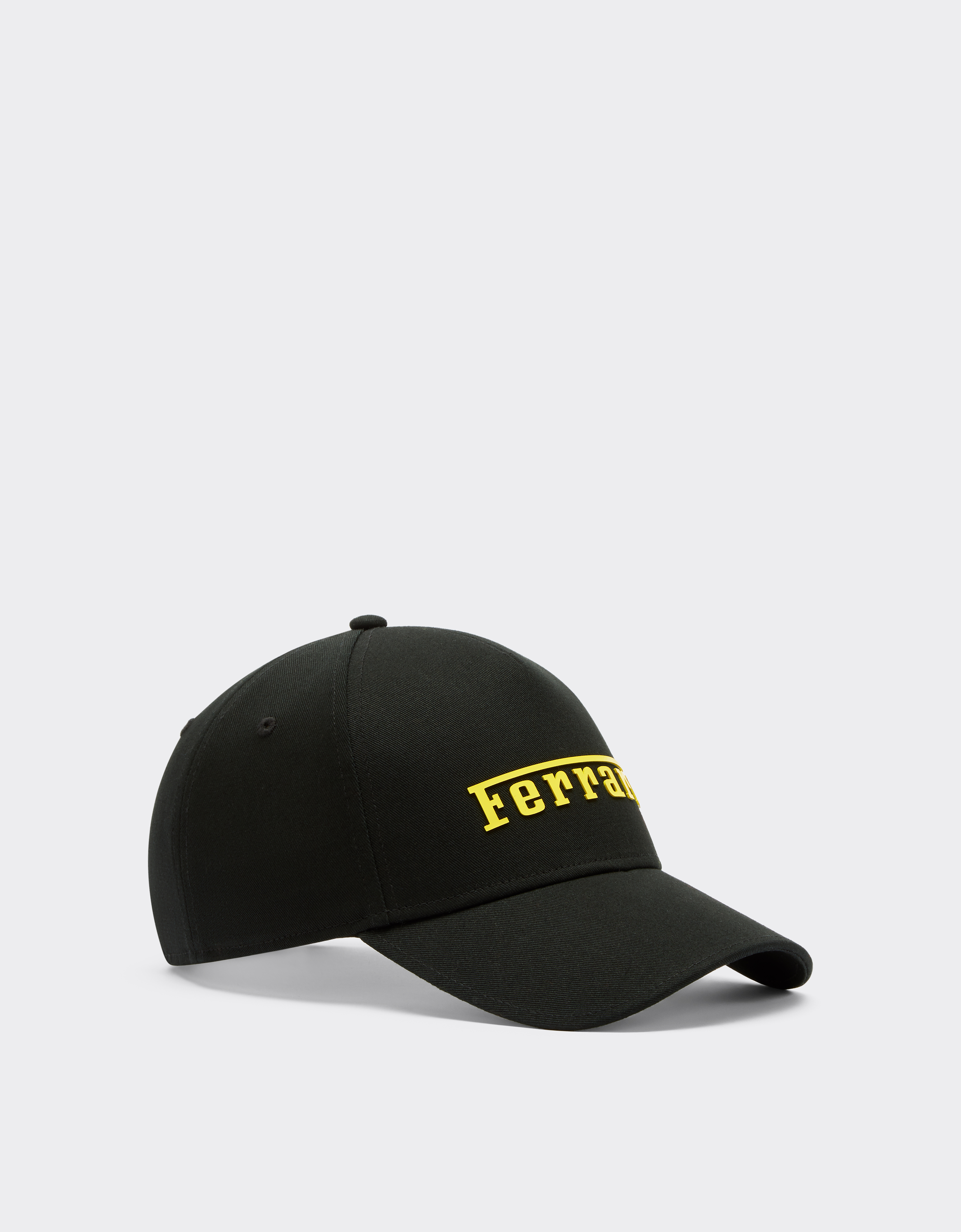 Ferrari Baseball Hat With Rubberised Logo In Black