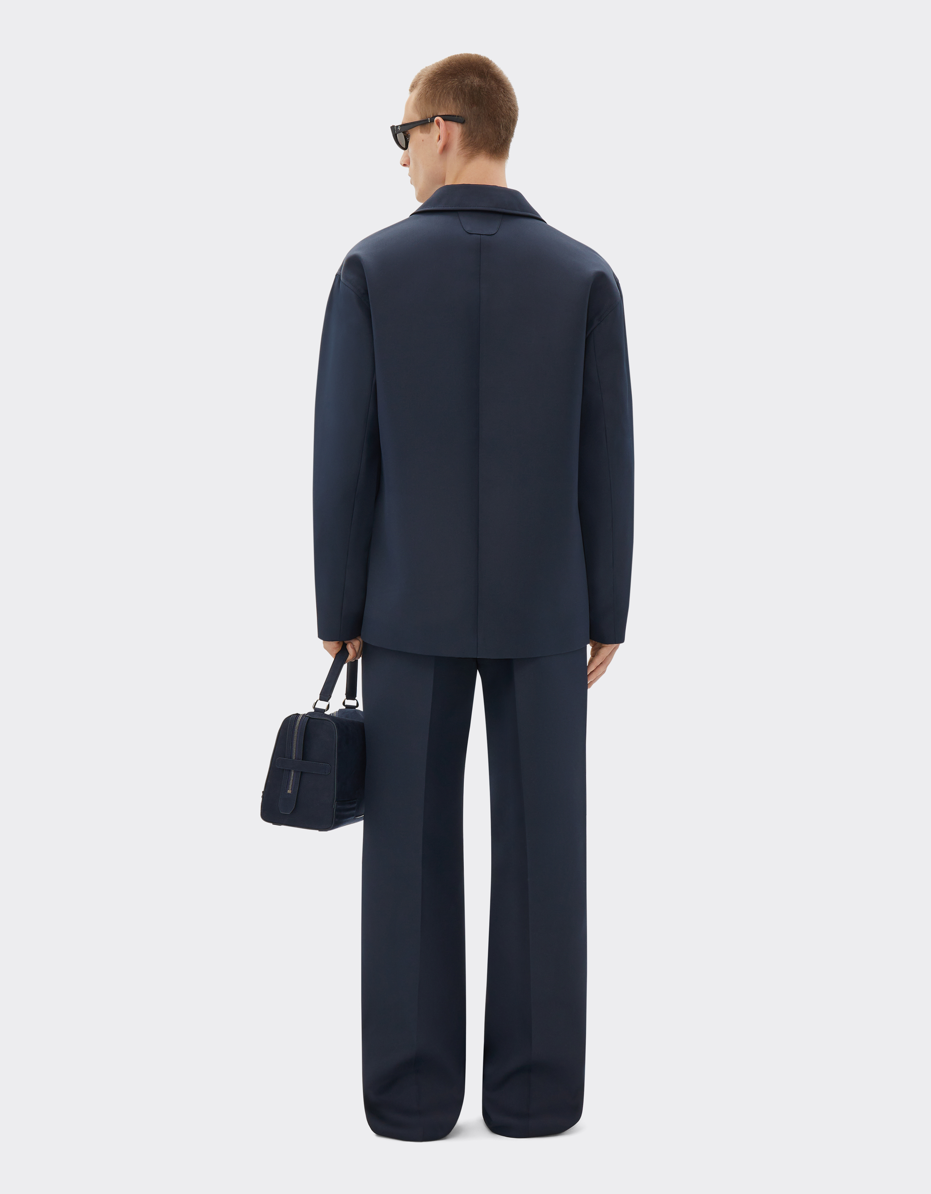 Ferrari Blazer In Two-tone Double-sided Tech Fabric In Navy
