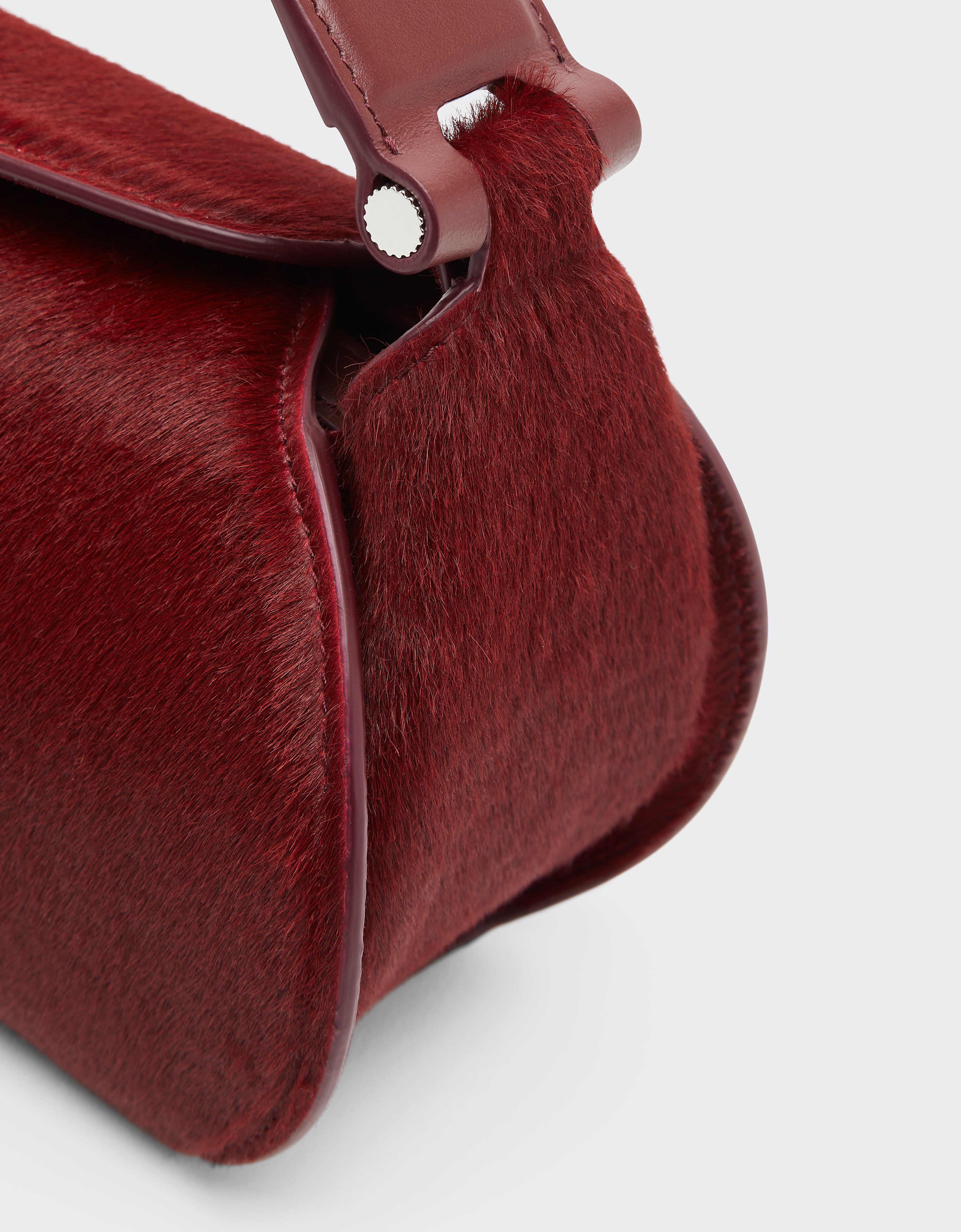 Ferrari La  Dino Top Handle Bag In Cowhide-effect Leather In Red
