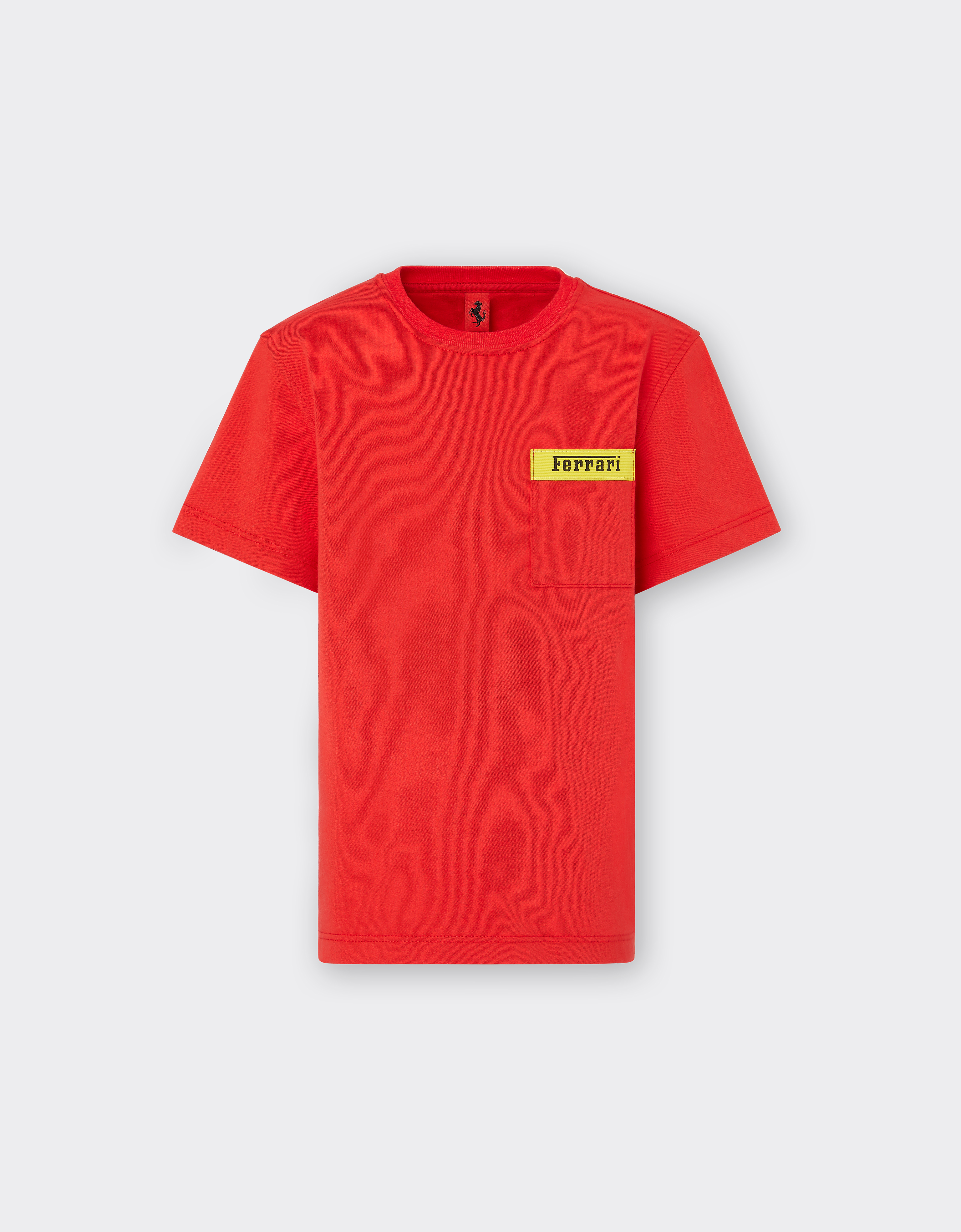 Ferrari Kids' Cotton T-shirt With Logo In Rosso Corsa