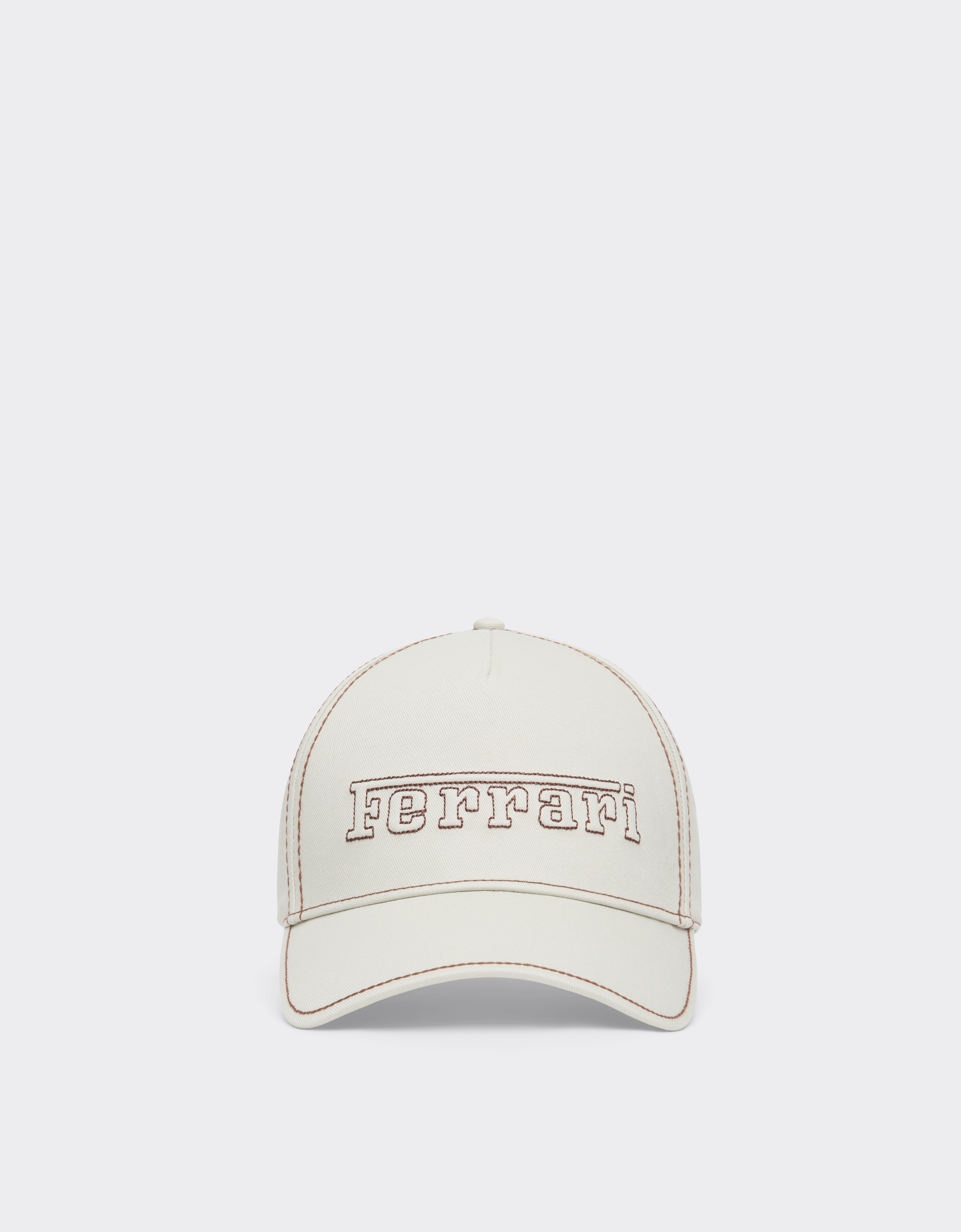 Ferrari Unisex Chalk Baseball Cap With Logo - Hats Os