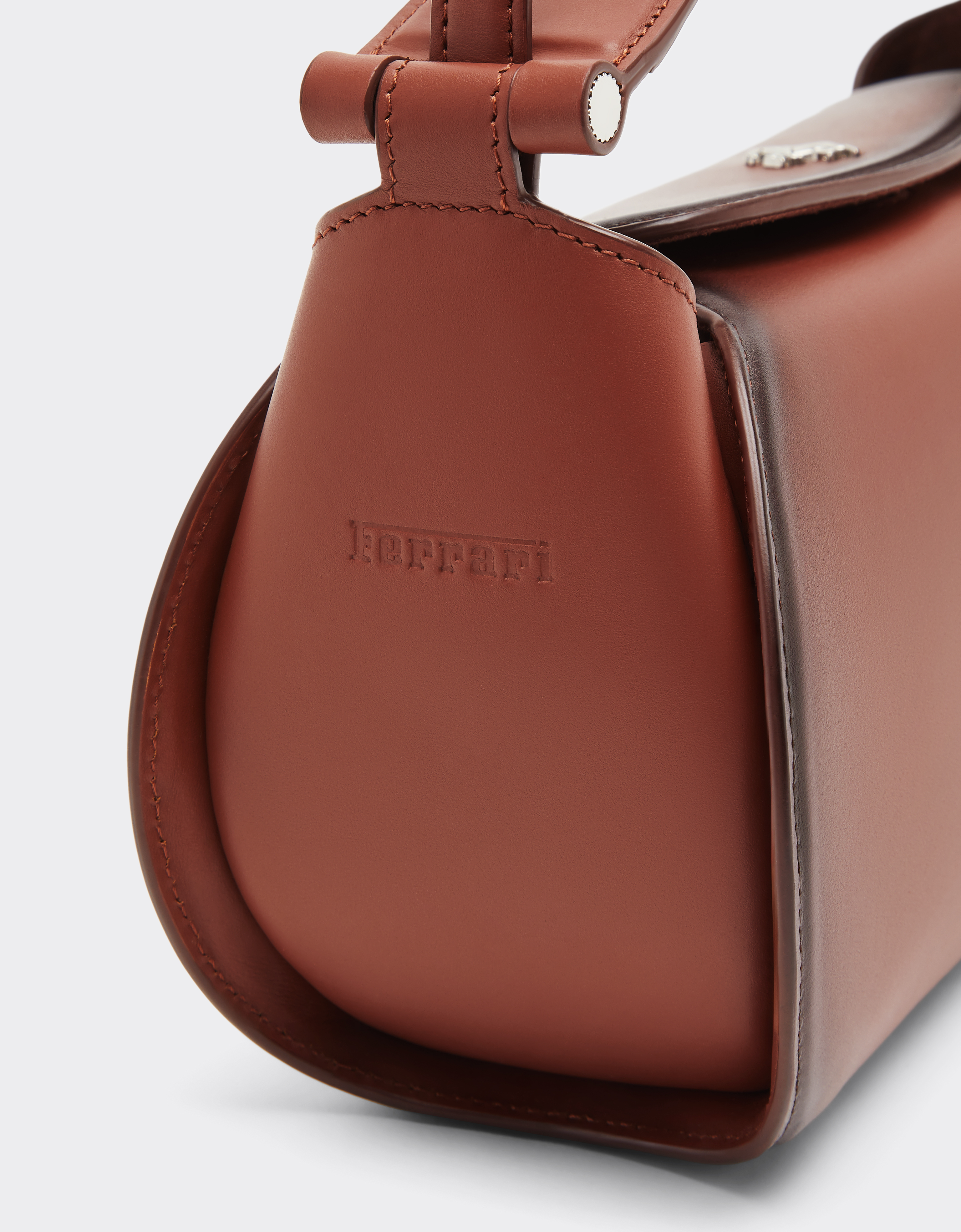Ferrari La  Dino Top Handle Bag In Gradient Leather In Brown