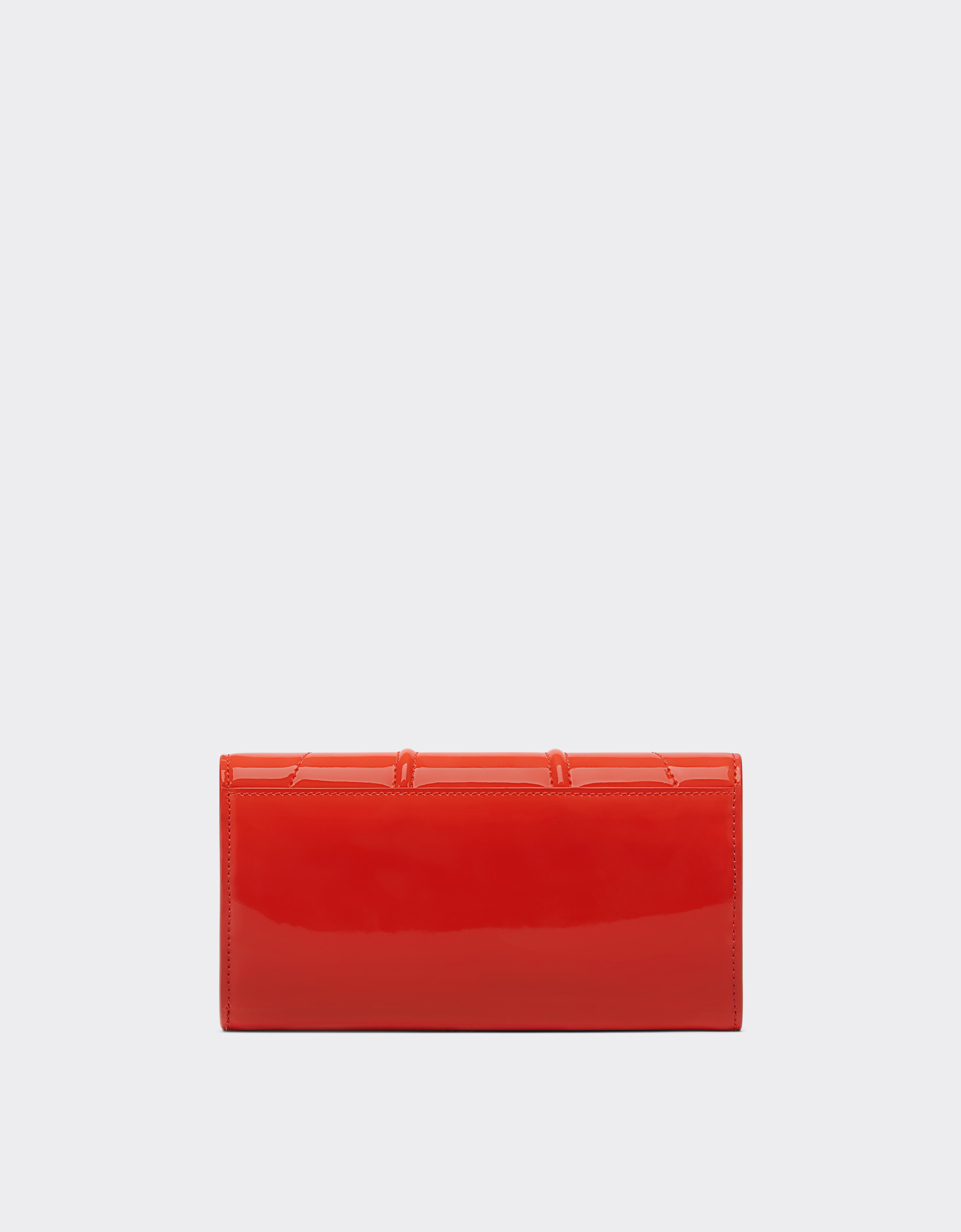 Ferrari Trifold Wallet In Patent Leather In Rosso Dino