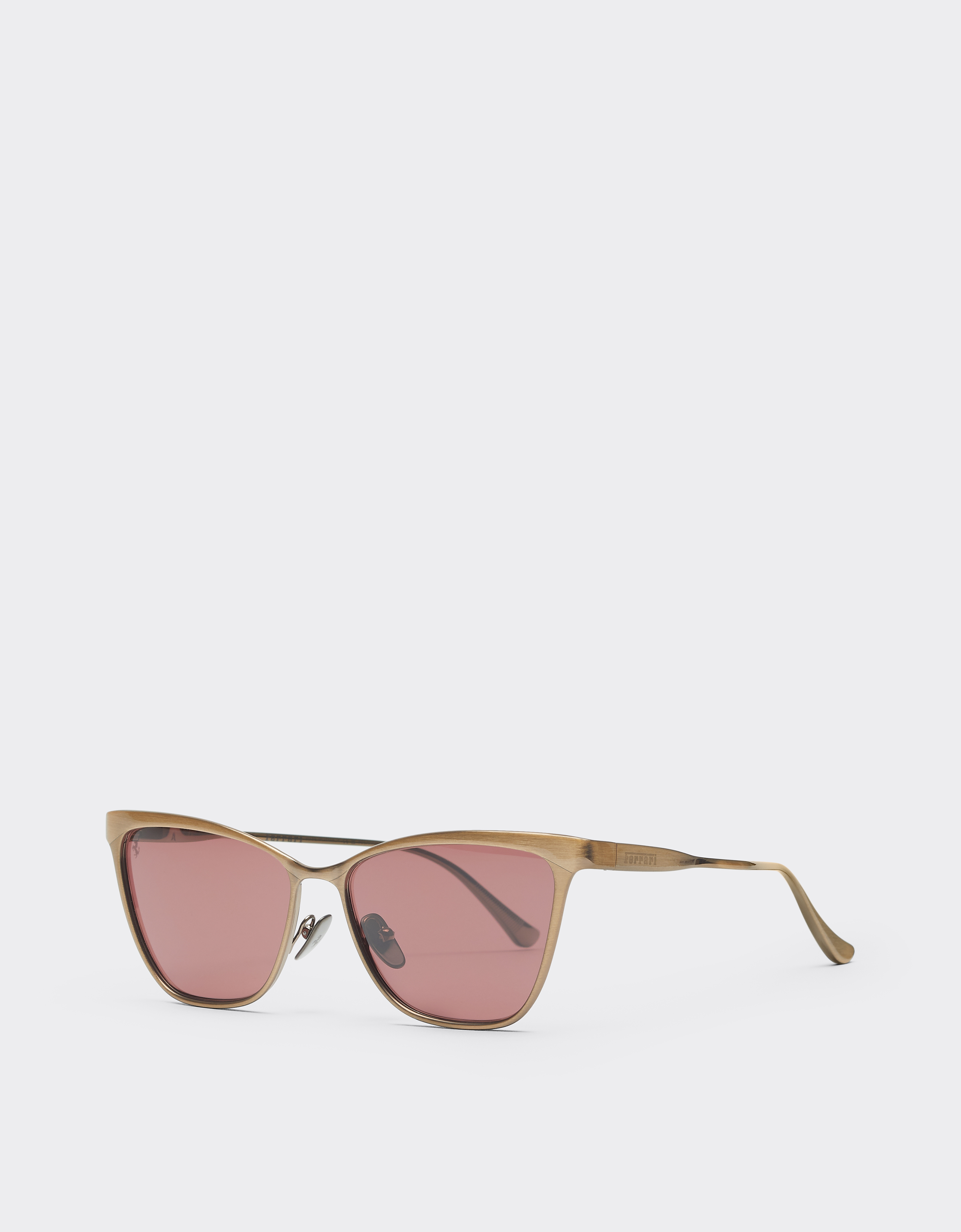  Ferrari Ferrari-sonnenbrille Aus  Gebürstetem Grau/braunemmetall  Mit Polarisierten Roten Gläsern - Female Sonnenbrillen Ingrid Os 