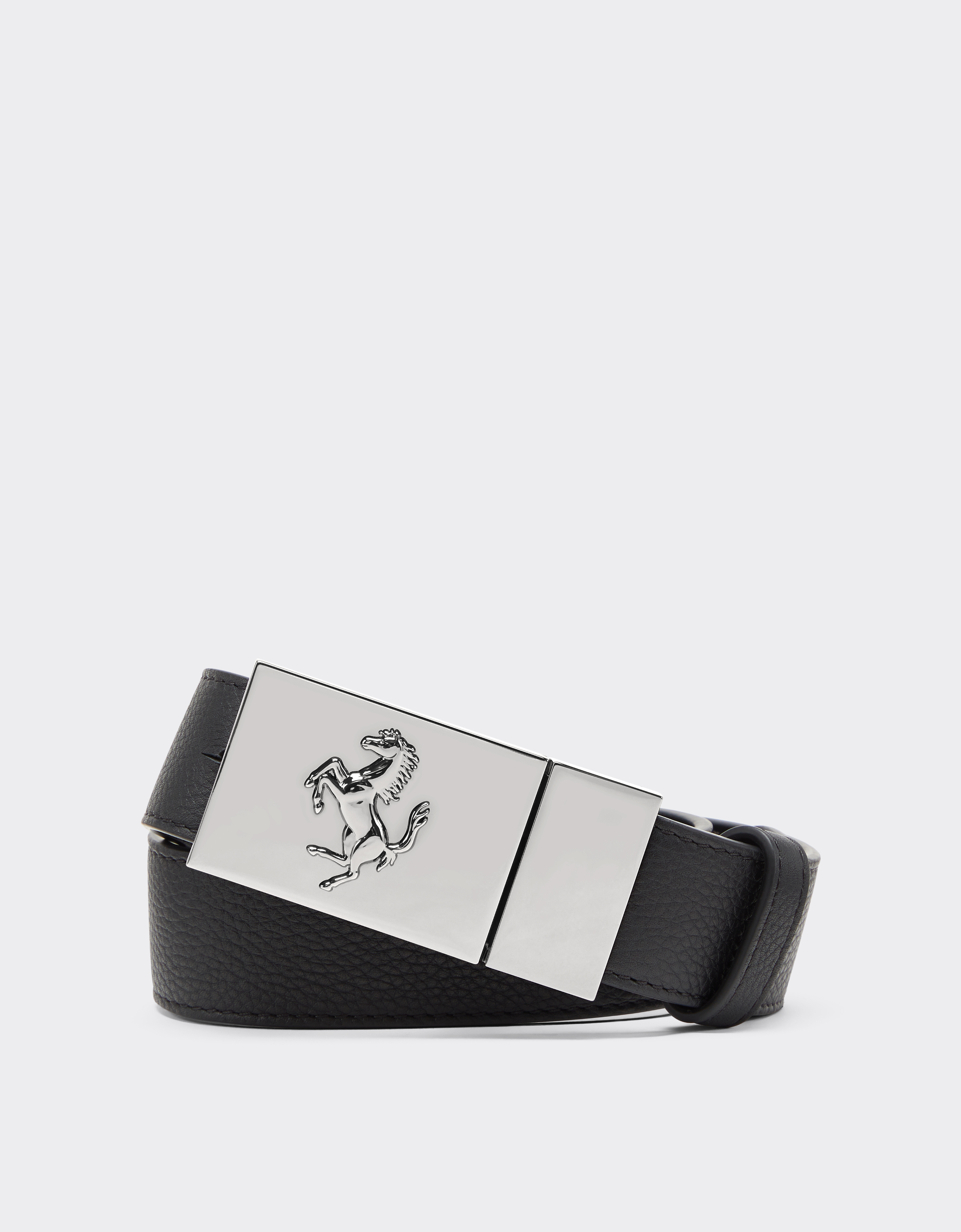 Ferrari Reversible Leather Belt In Blue