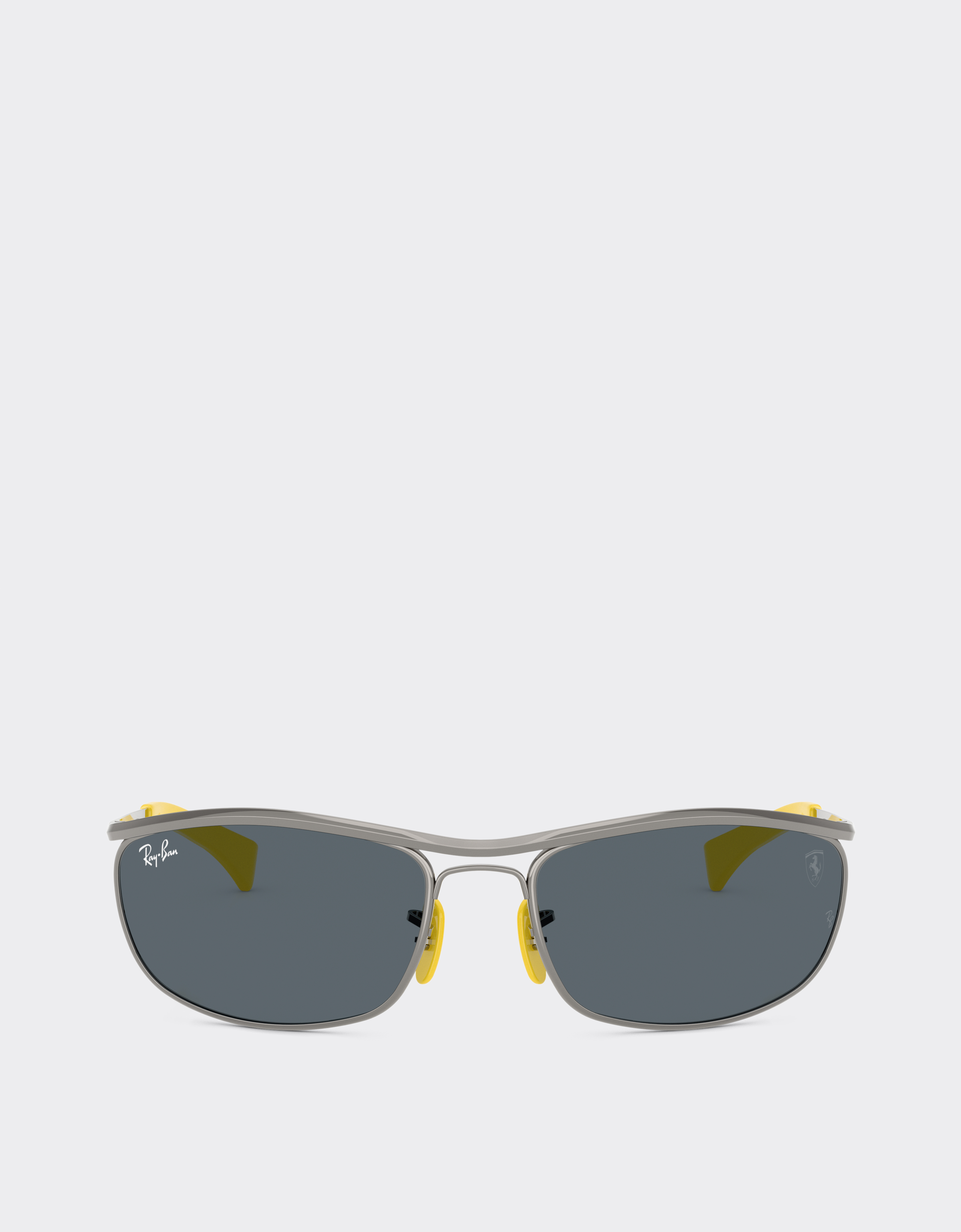 Ferrari Unisex Gunmetal Ray-Ban For Scuderia Rb3819m In Grey Metal With Blue Lenses - Sunglasses Os