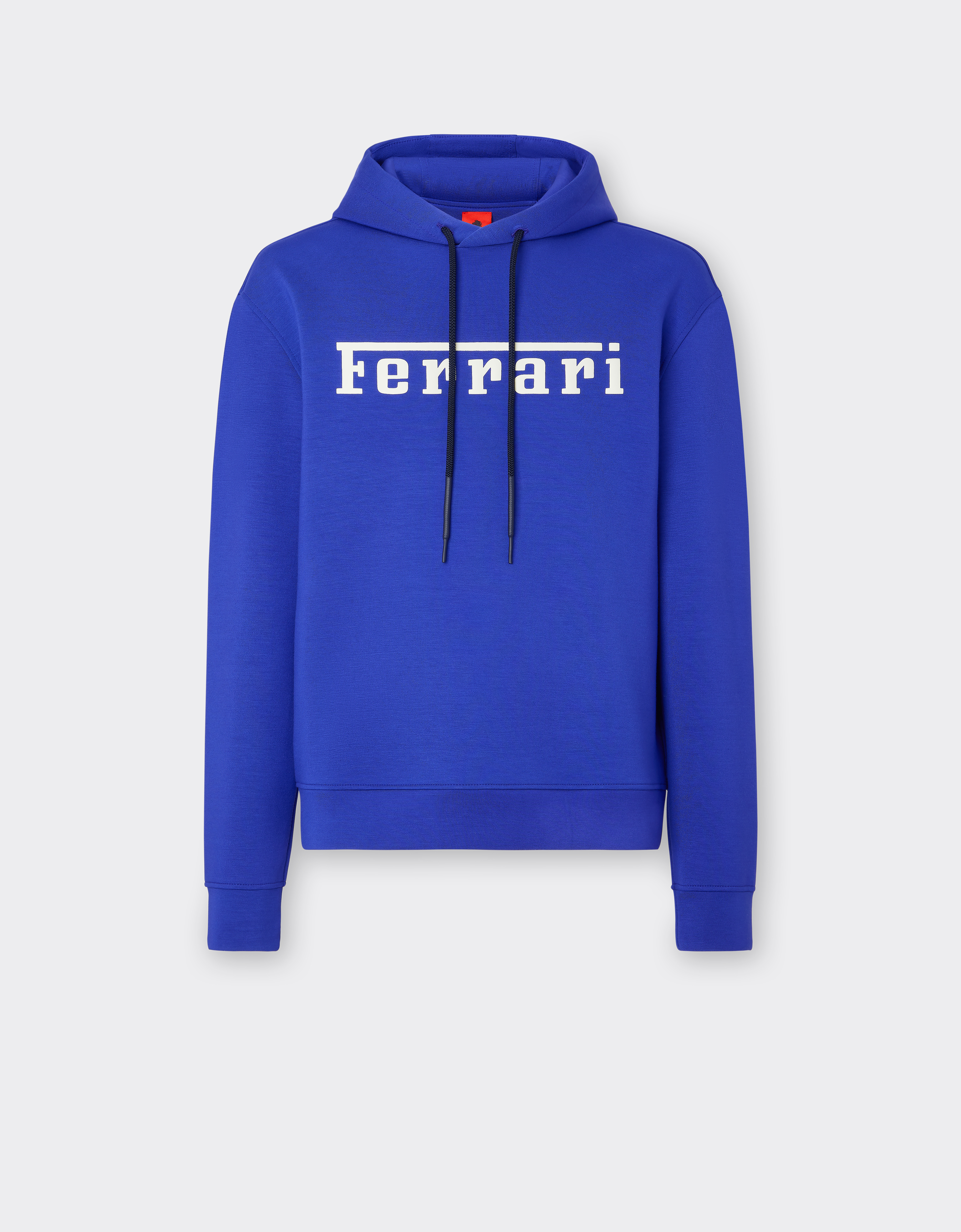 Shop Ferrari Scuba Knit Sweatshirt With Contrast  Logo In Antique Blue