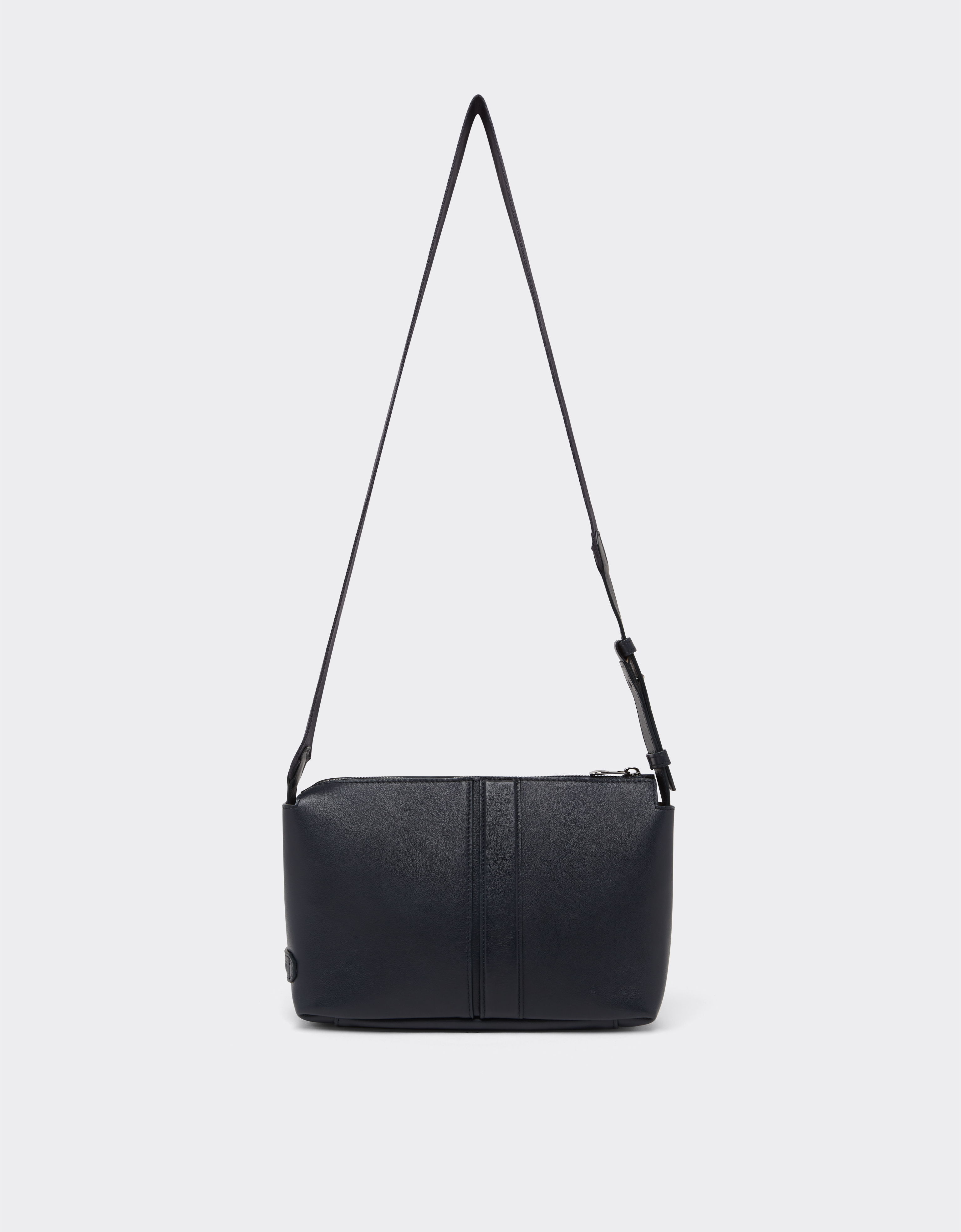 Ferrari Duffle Bag In Tumbled Leather In Navy