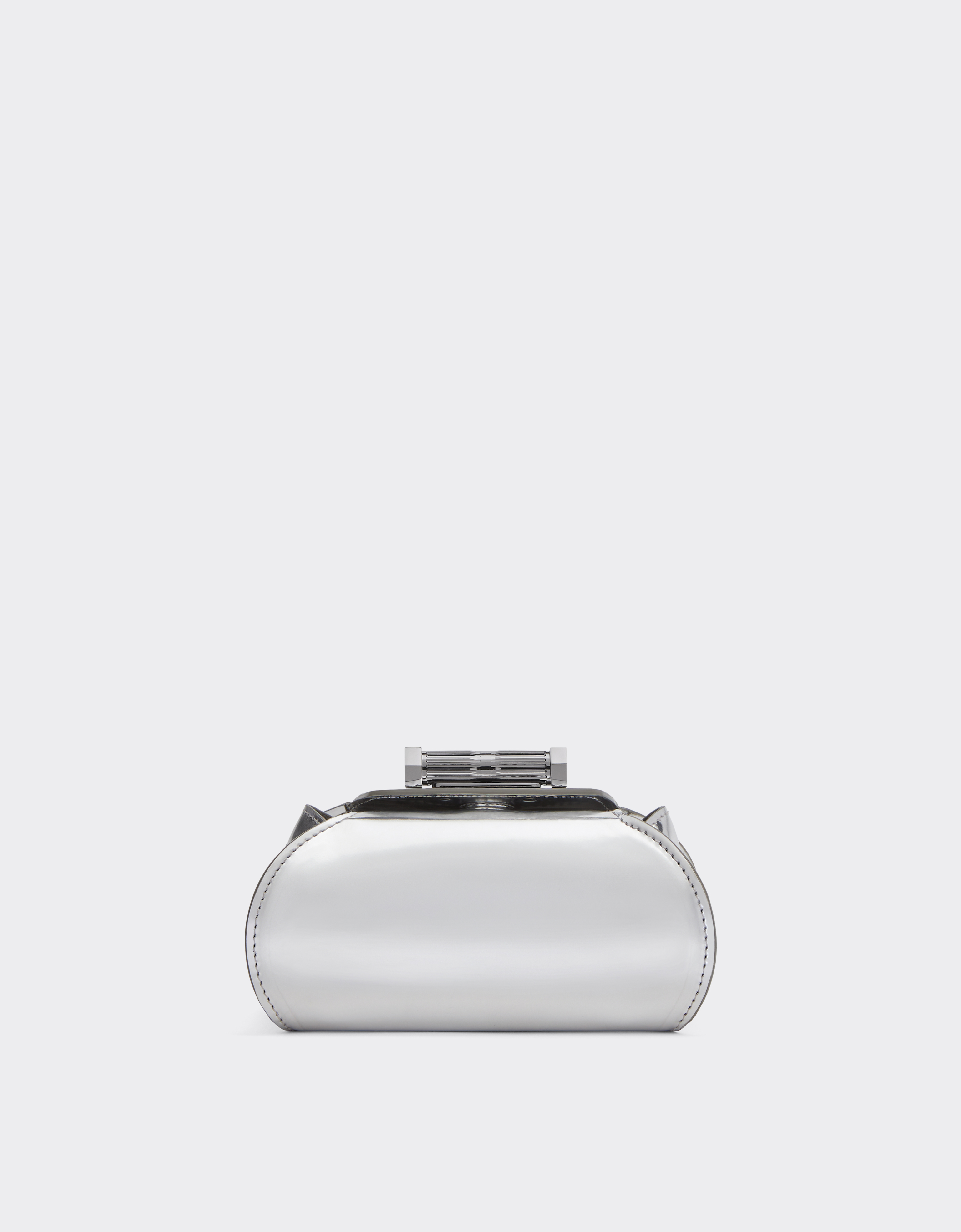 Ferrari Mini Bowling Bag In Mirrored Leather In Silver